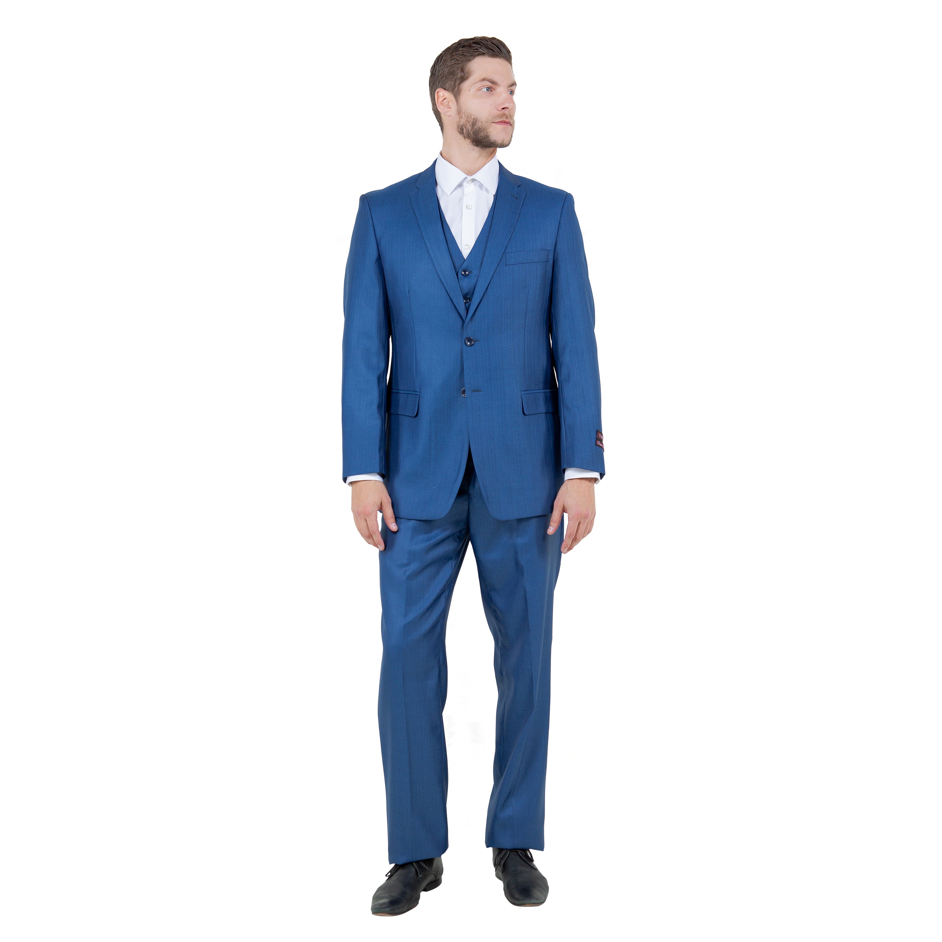 Men's Modern-Fit 3pc Sharkskin Suit Set