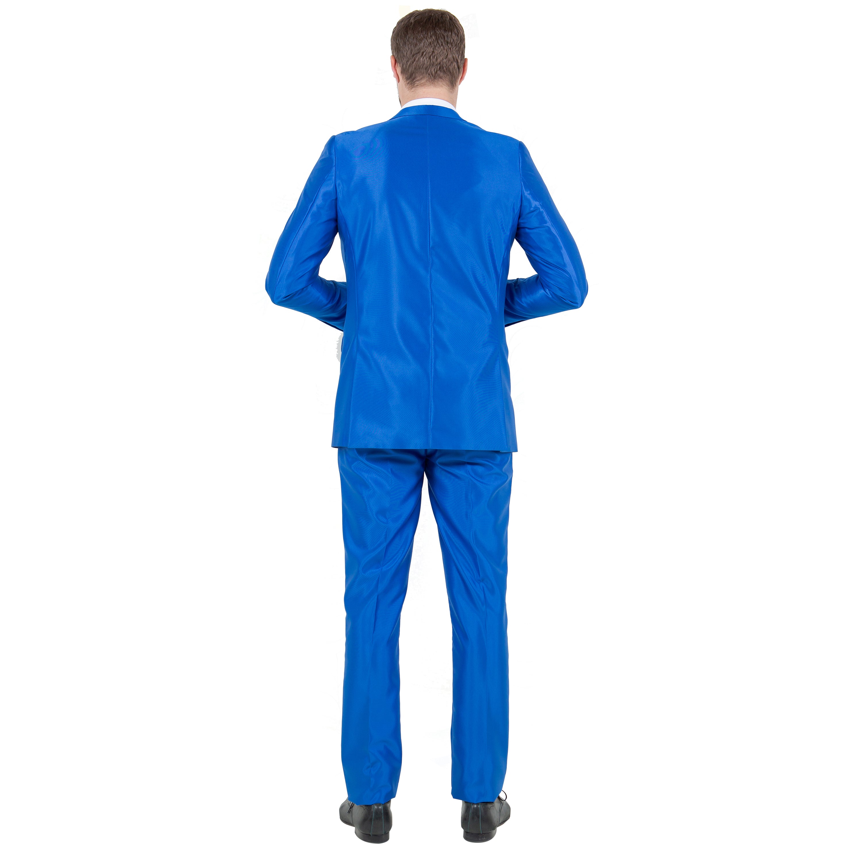 Blue Men's Sharskin Slim-Fit 3-Piece Suit