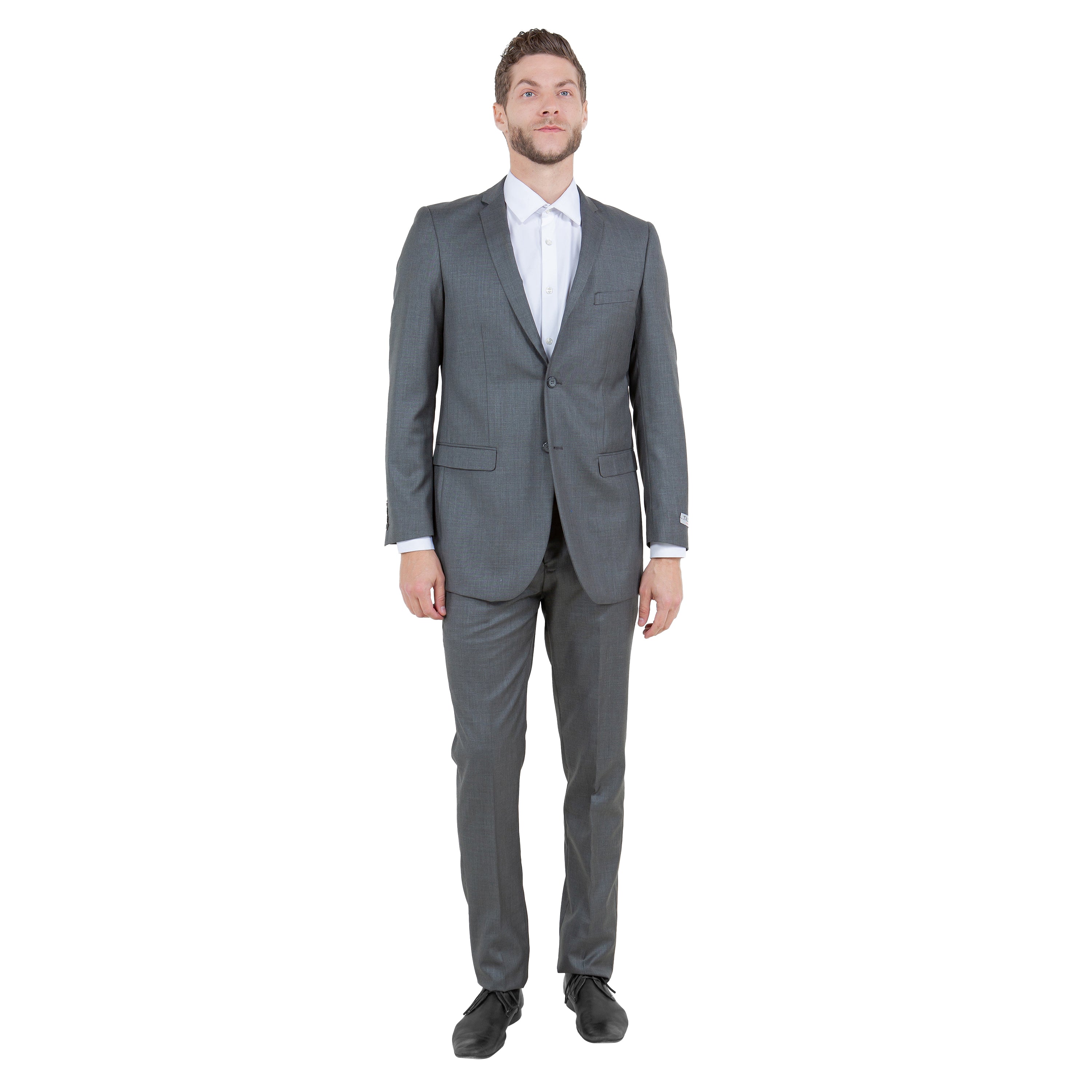 Green Slate Men's 2pc Sharkskin Suit Slim-Fit