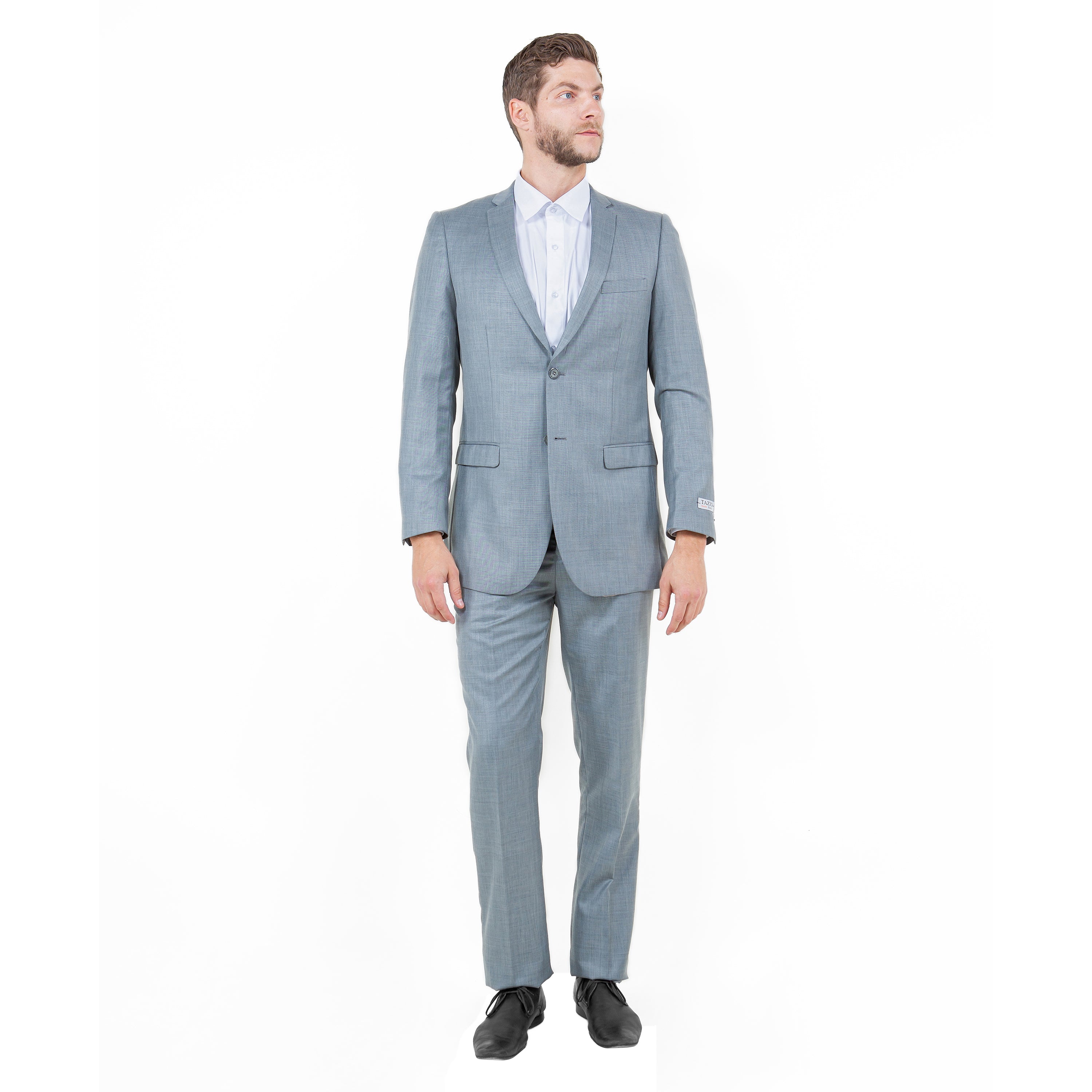 Shark Grey Men's 2pc Sharkskin Suit Slim-Fit