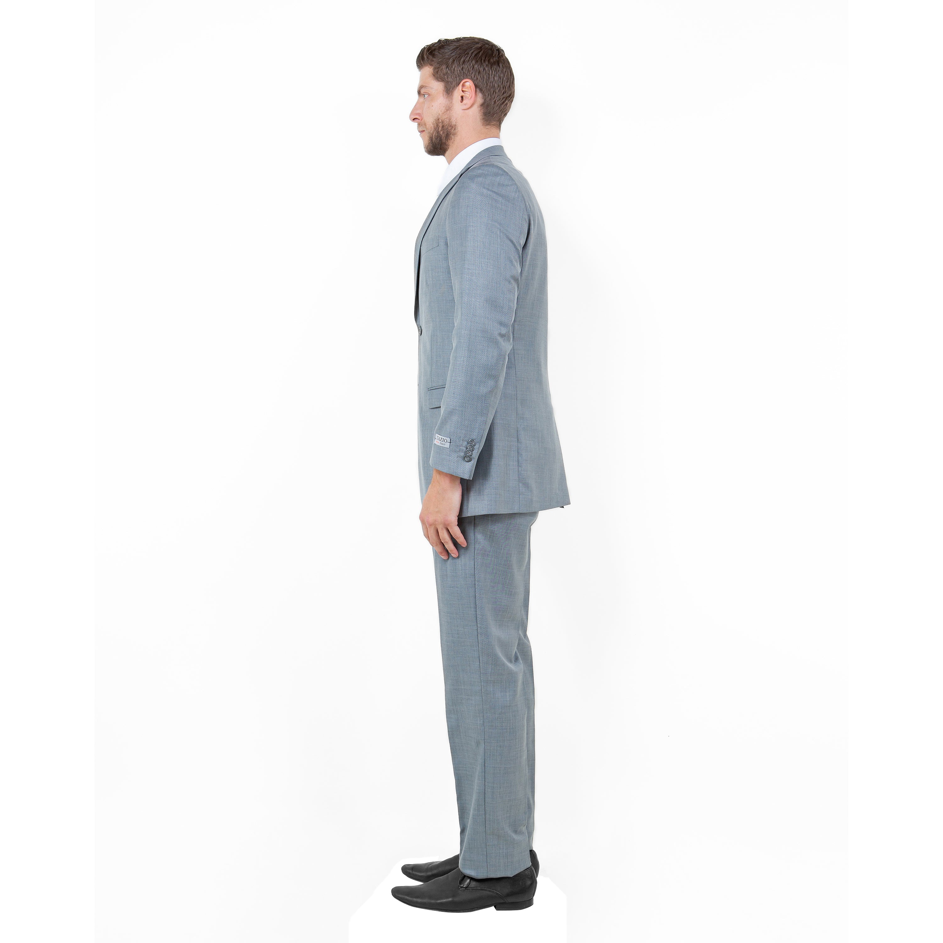 Shark Grey Men's 2pc Sharkskin Suit Slim-Fit