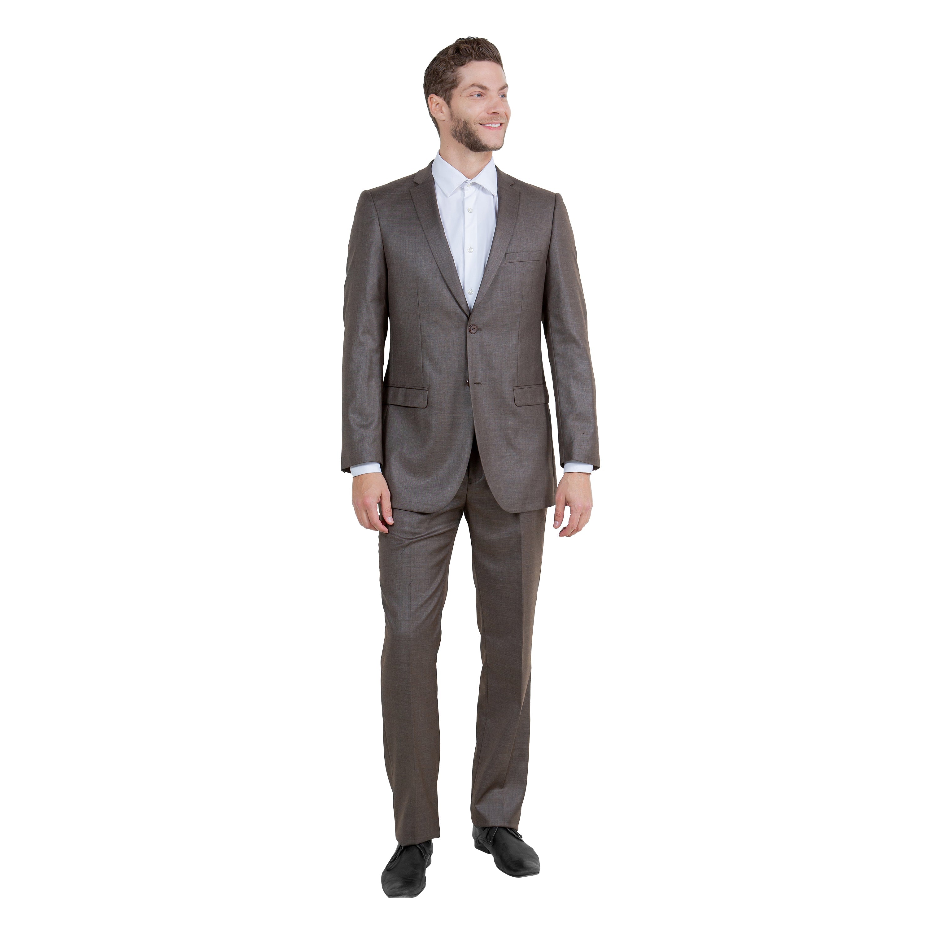 Cocoa Men's 2pc Sharkskin Suit Slim-Fit