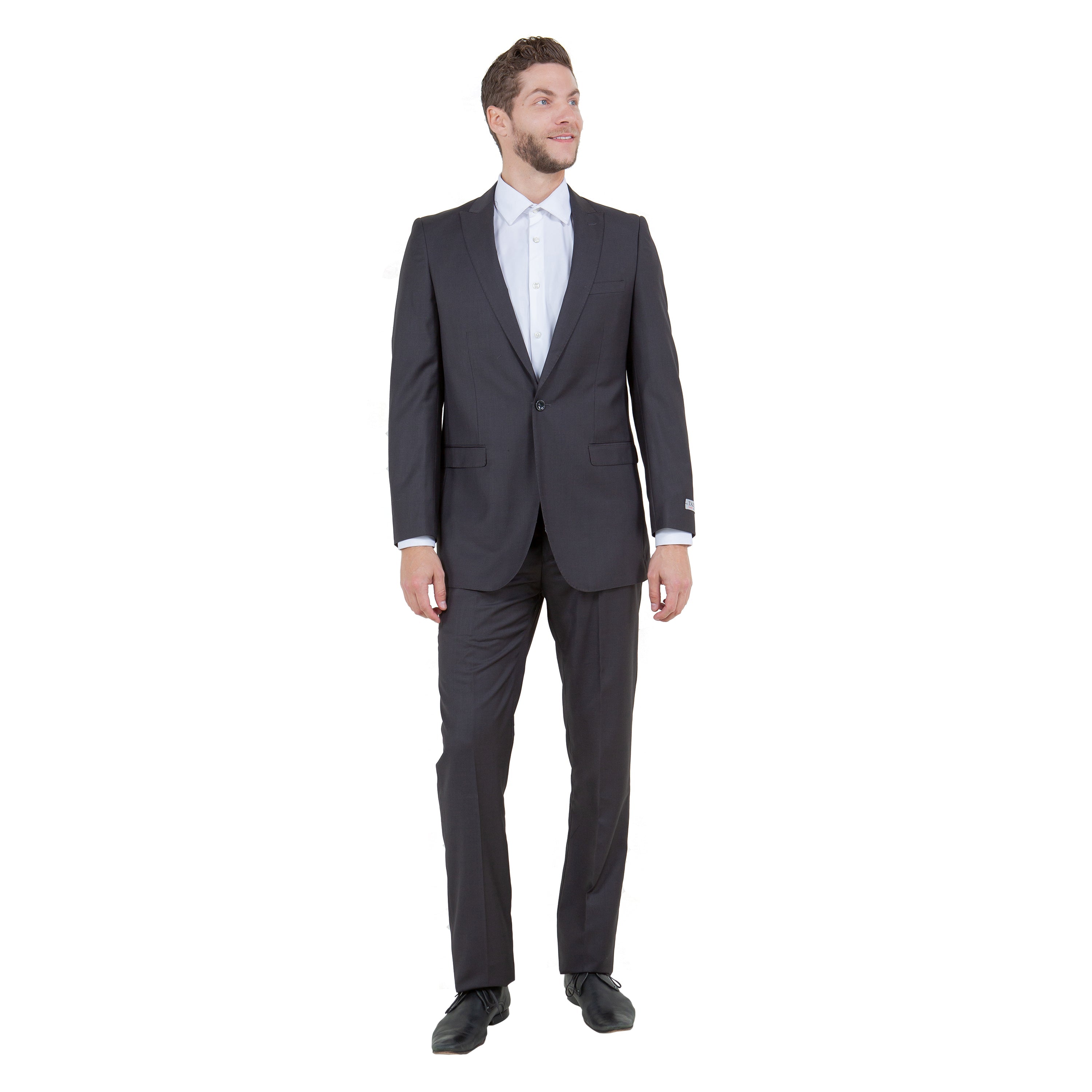 Dk. Gray Solid 2-PC Slim Fit Performance Stretch Suits