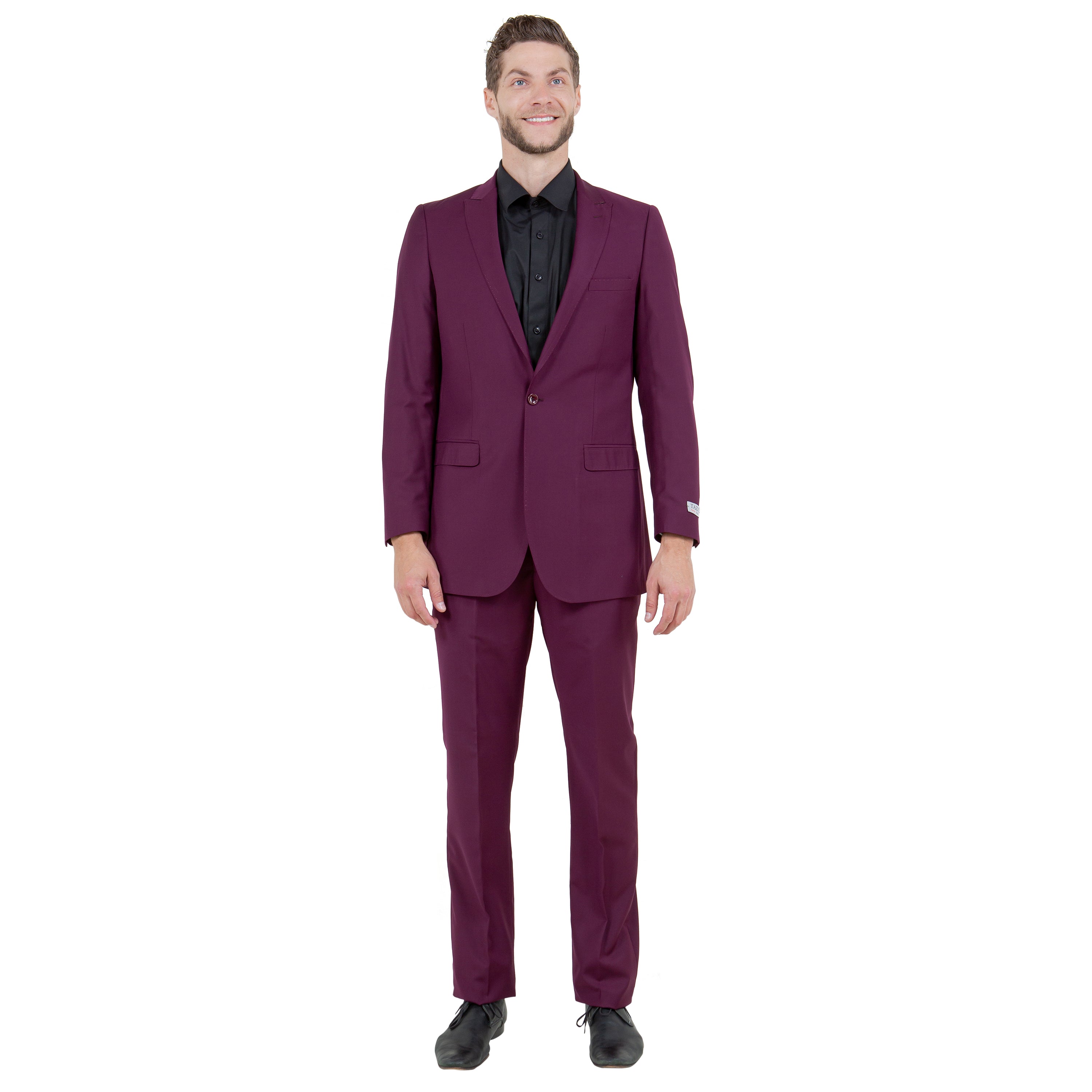 Burgundy Solid 2-PC Slim Fit Performance Stretch Suits