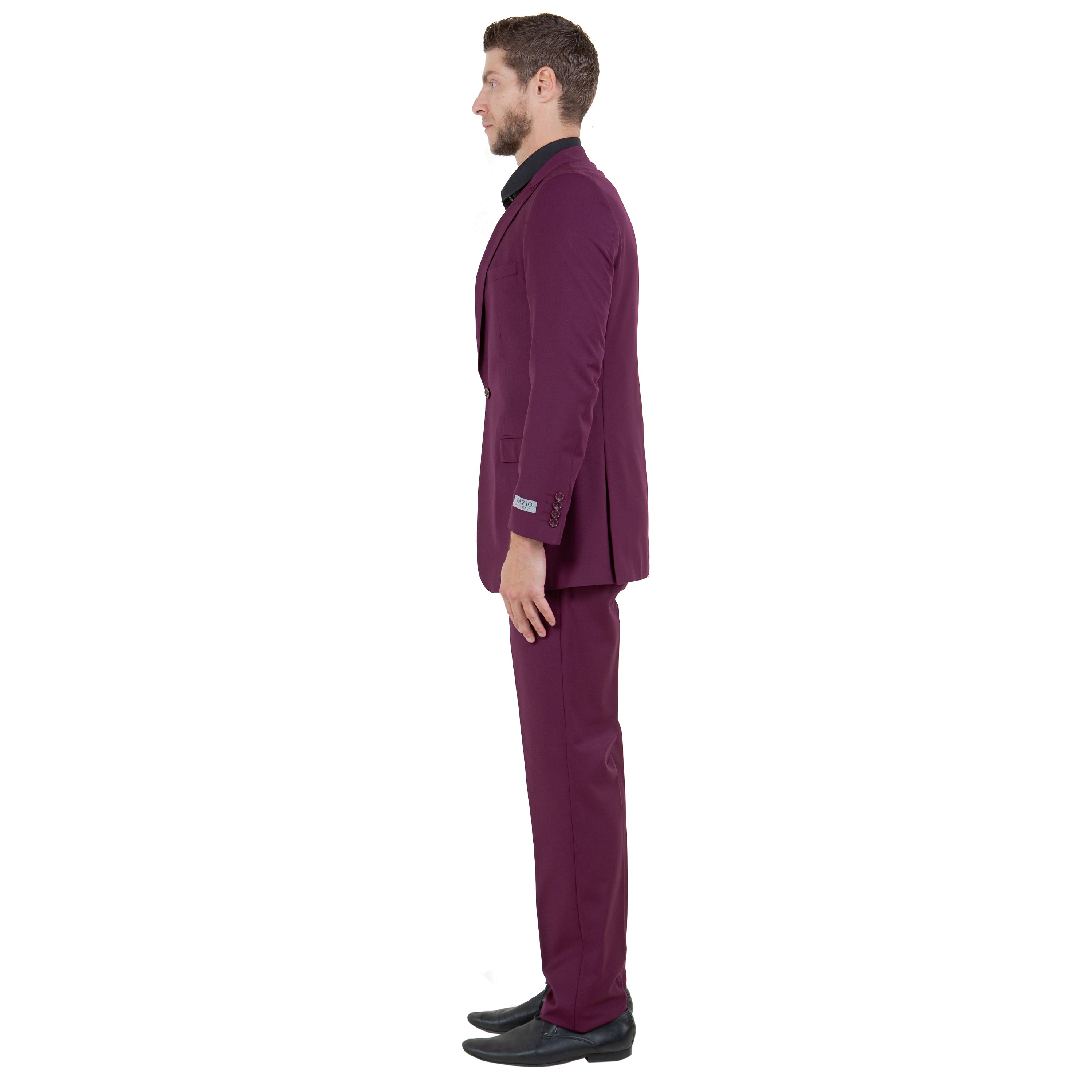 Burgundy Solid 2-PC Slim Fit Performance Stretch Suits