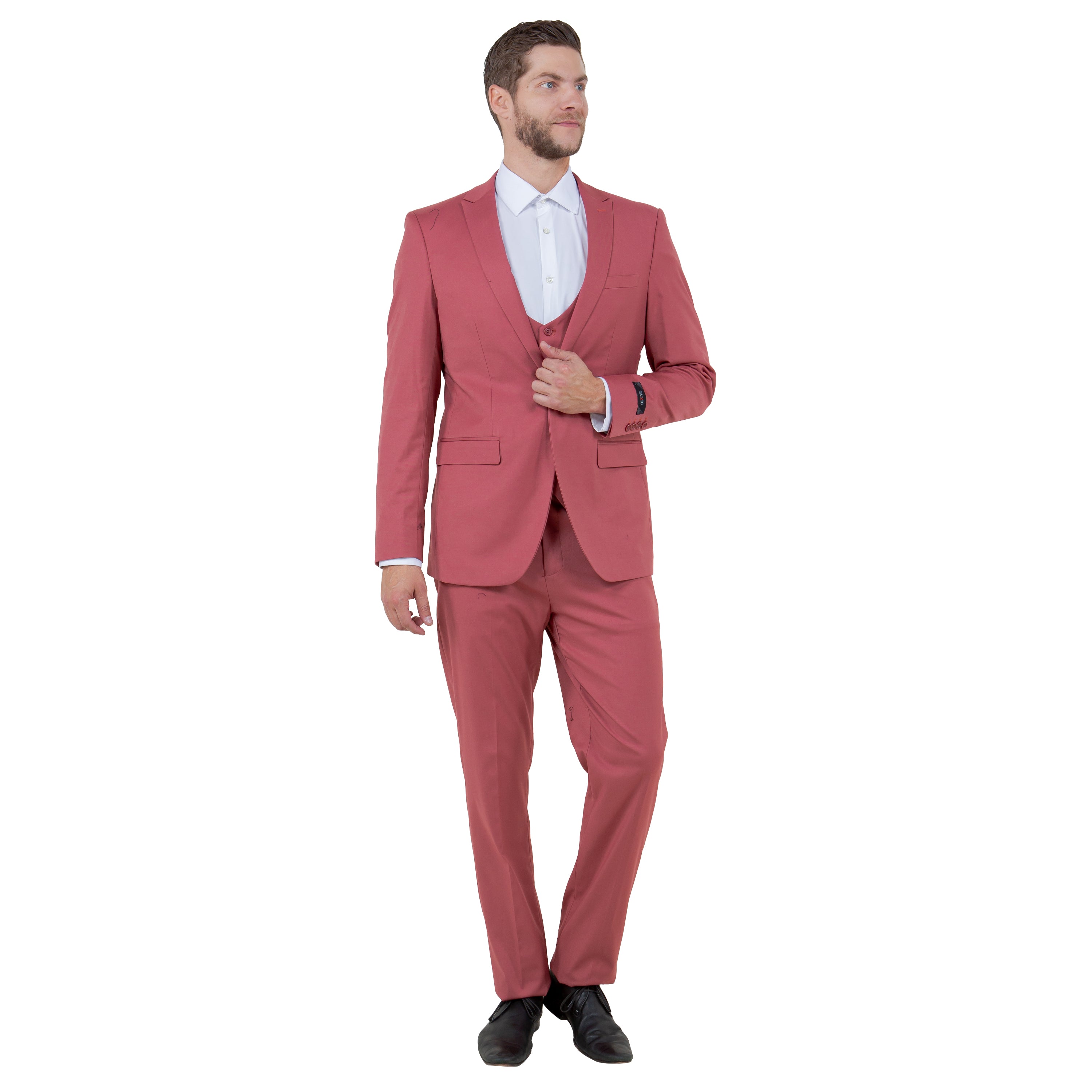 Coral Men's Ultra Slim-Fit 3pc Suit w/ Expandable Waistband