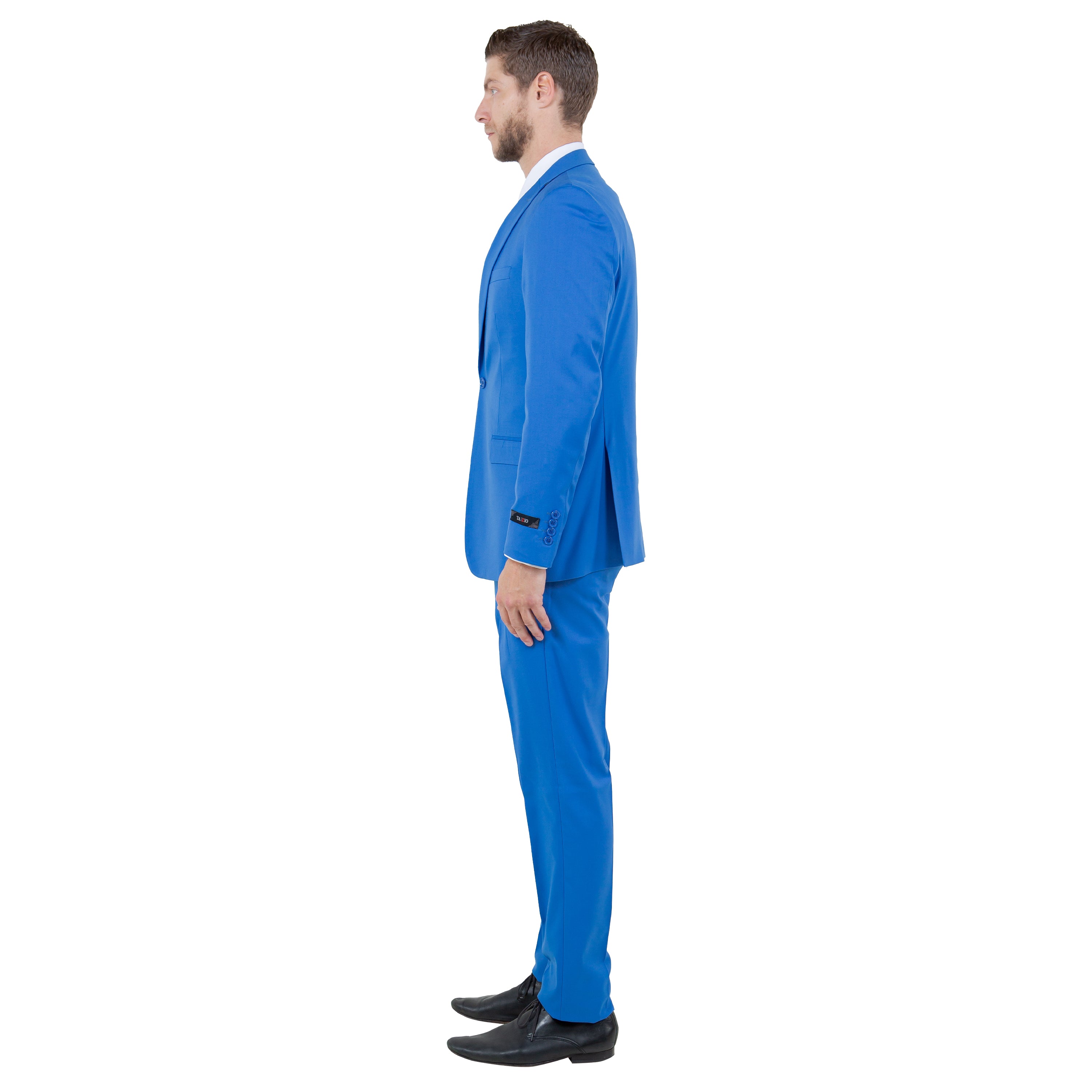 Blue Men's Ultra Slim-Fit 3pc Suit w/ Expandable Waistband