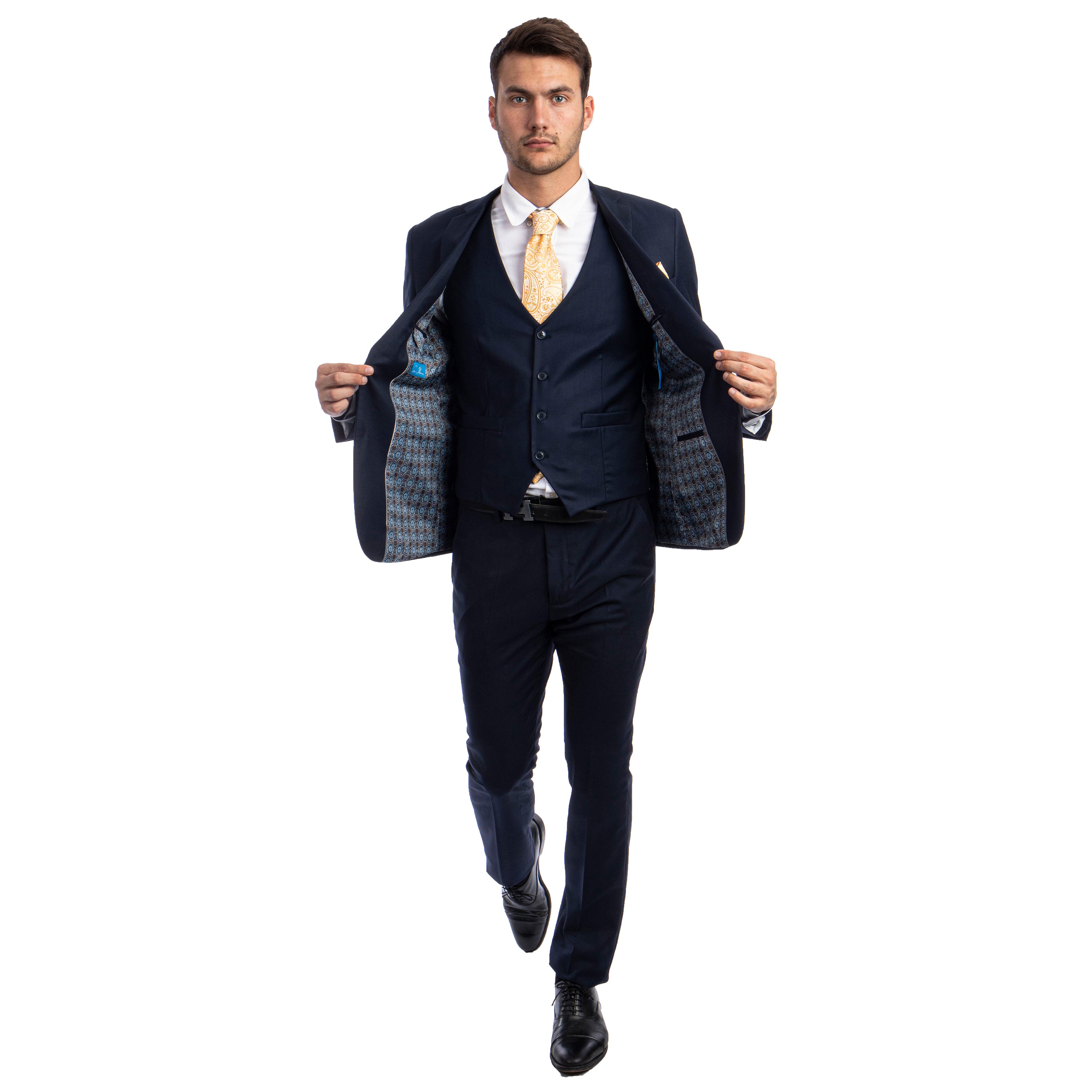 Men's Skinny-Fit Solid 3pc Suit