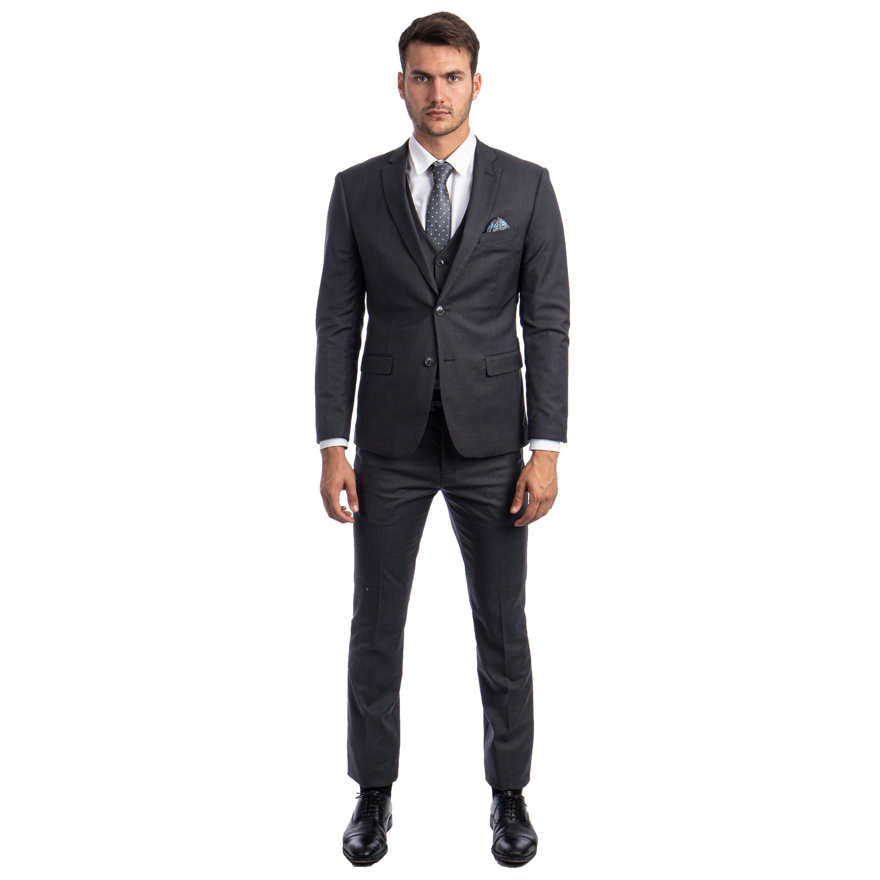 Men's Skinny-Fit Solid 3pc Suit