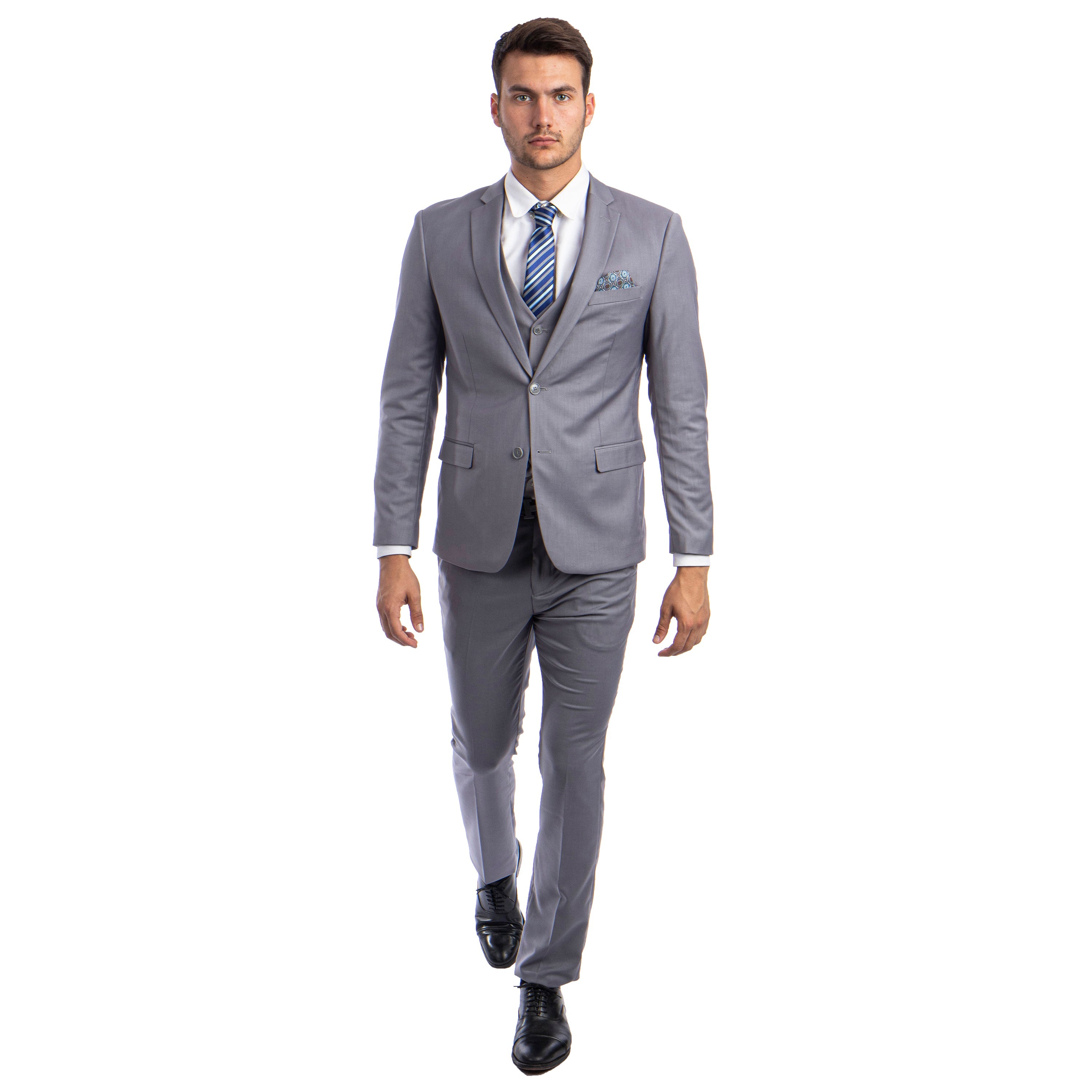 Men's Skinny-Fit Solid 3pc Suit