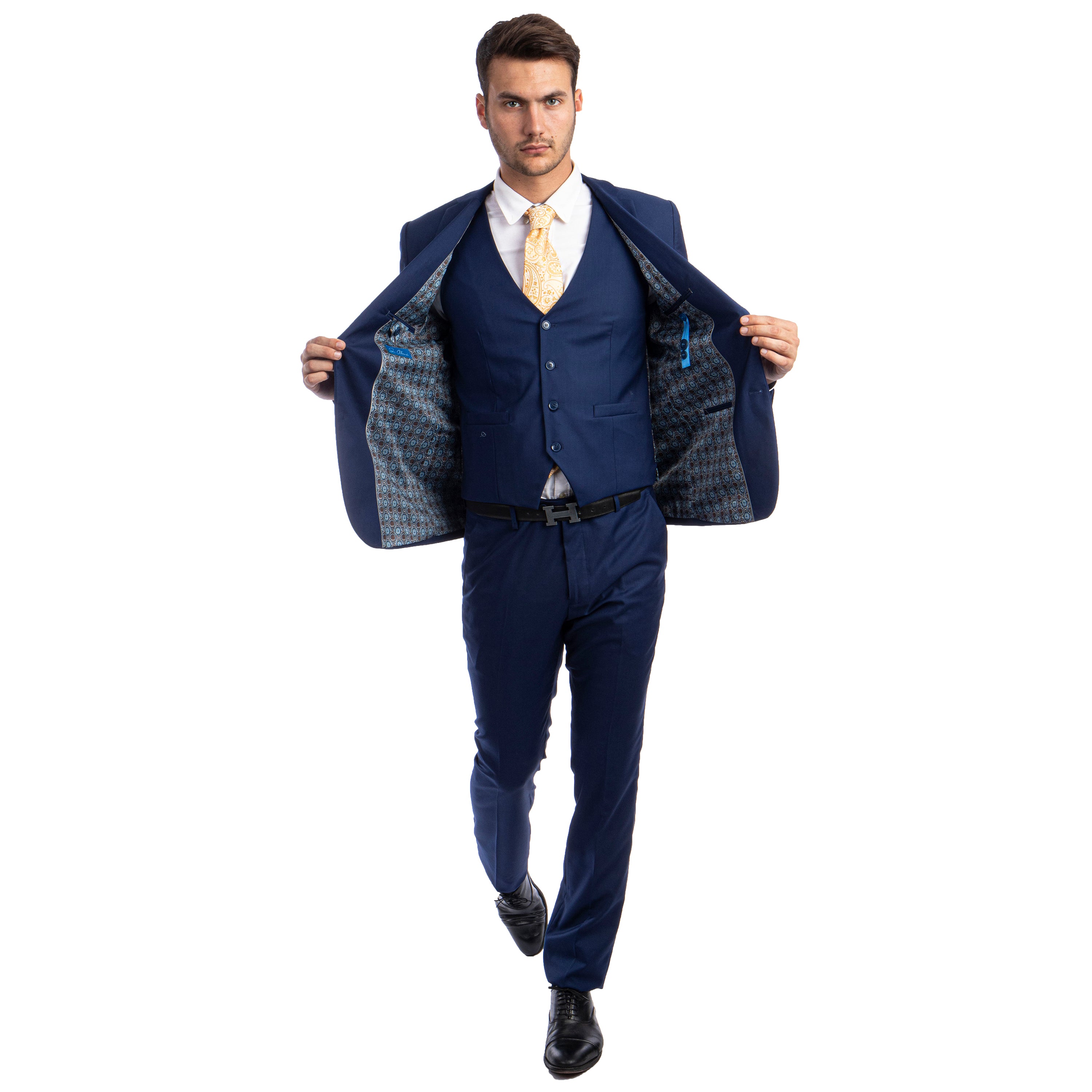 Men's Skinny-Fit Solid 3pc Suit