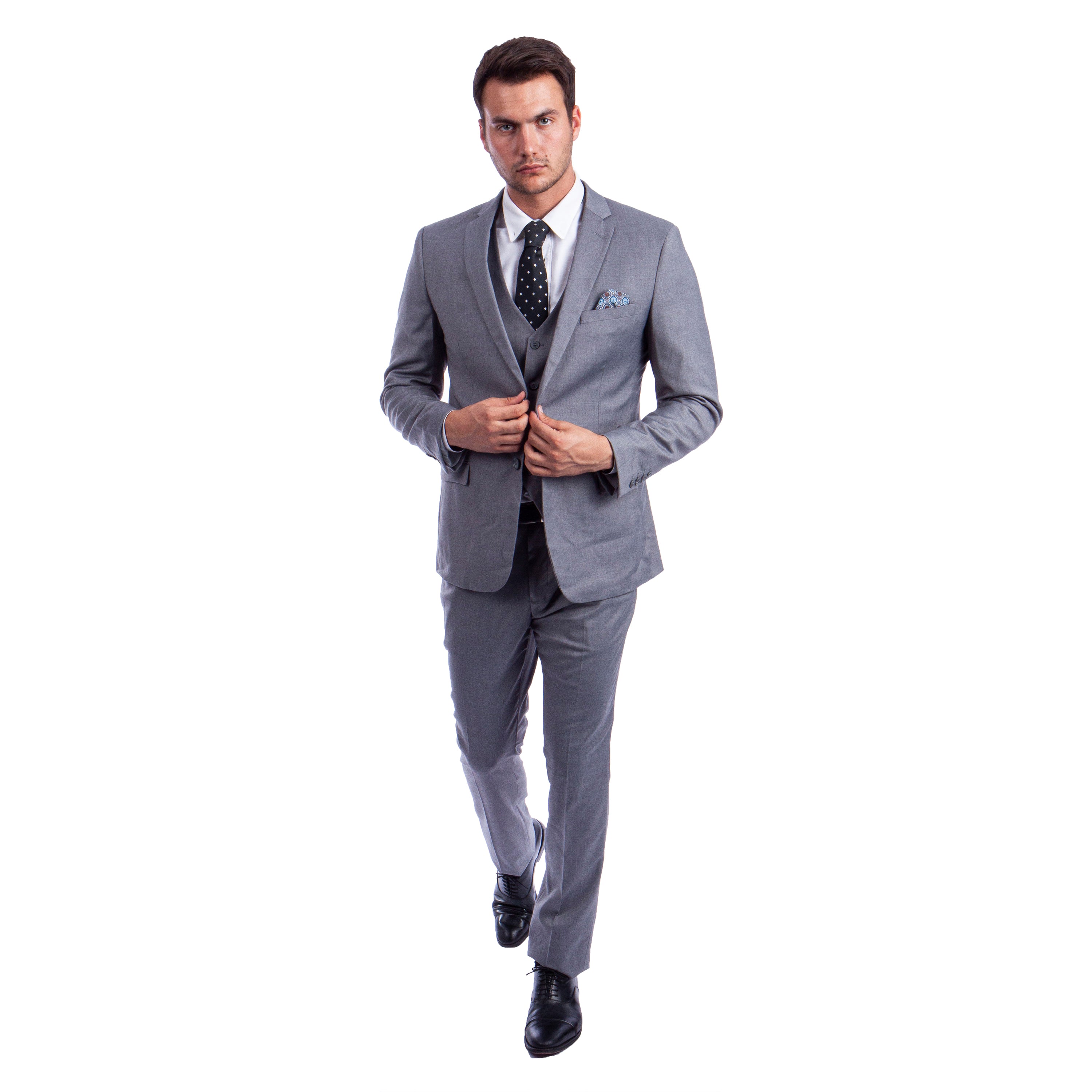 Men's Skinny-Fit Solid 3pc Suit