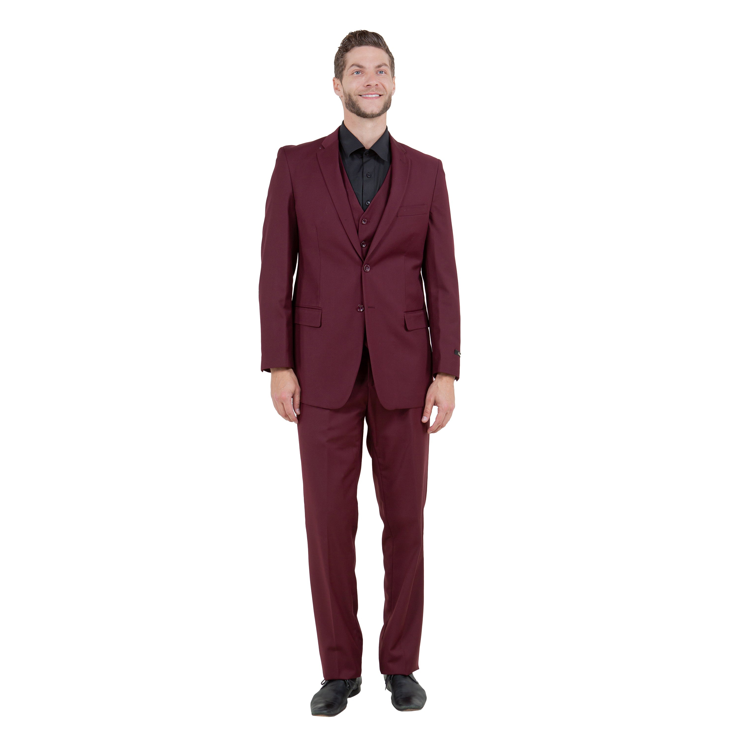 Men's Modern-Fit 3-Piece Suit Set w/ Jacket, Vest and Pants