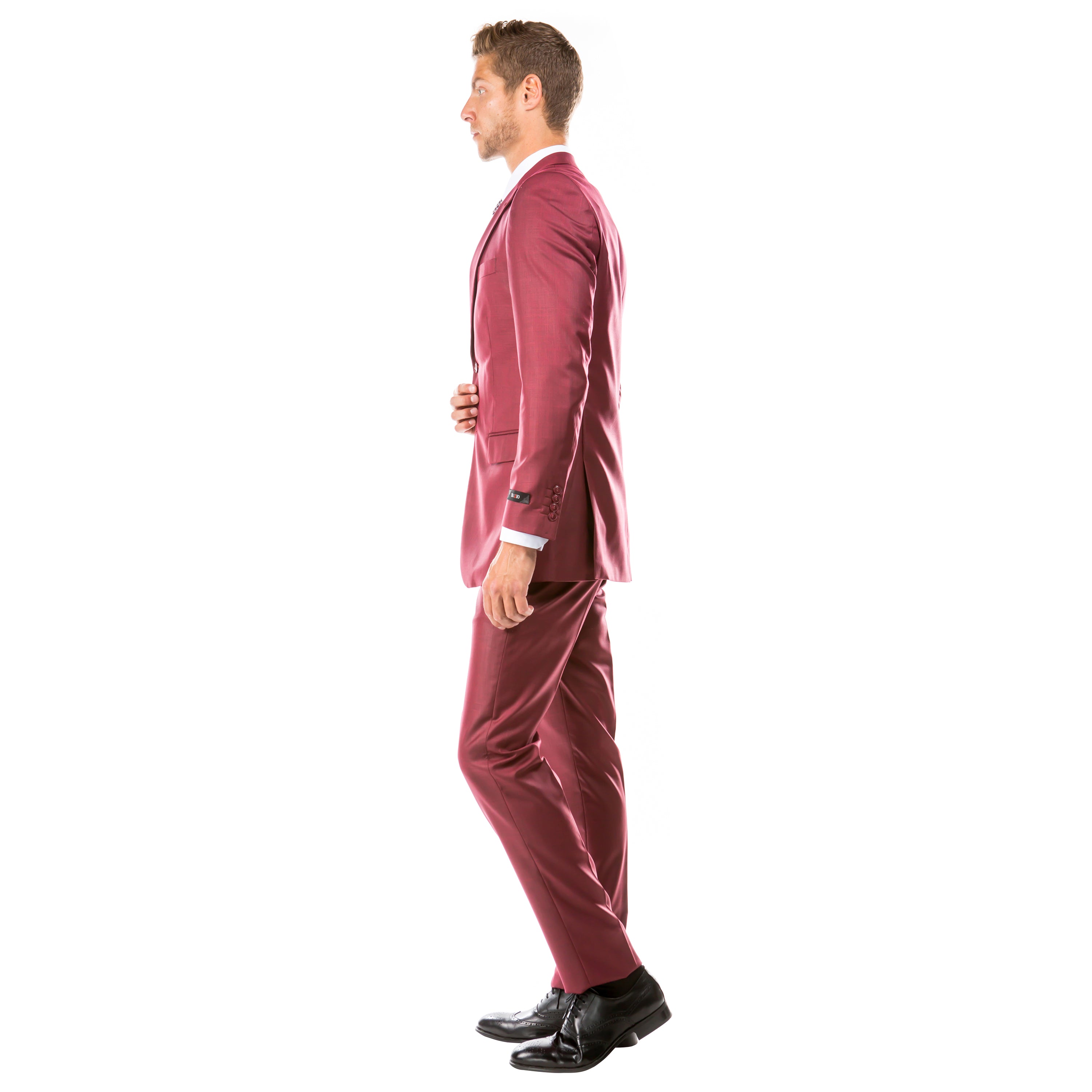 Men's Hybrid-Fit 3pc Sharkskin Suit w/ Expandable Waistband