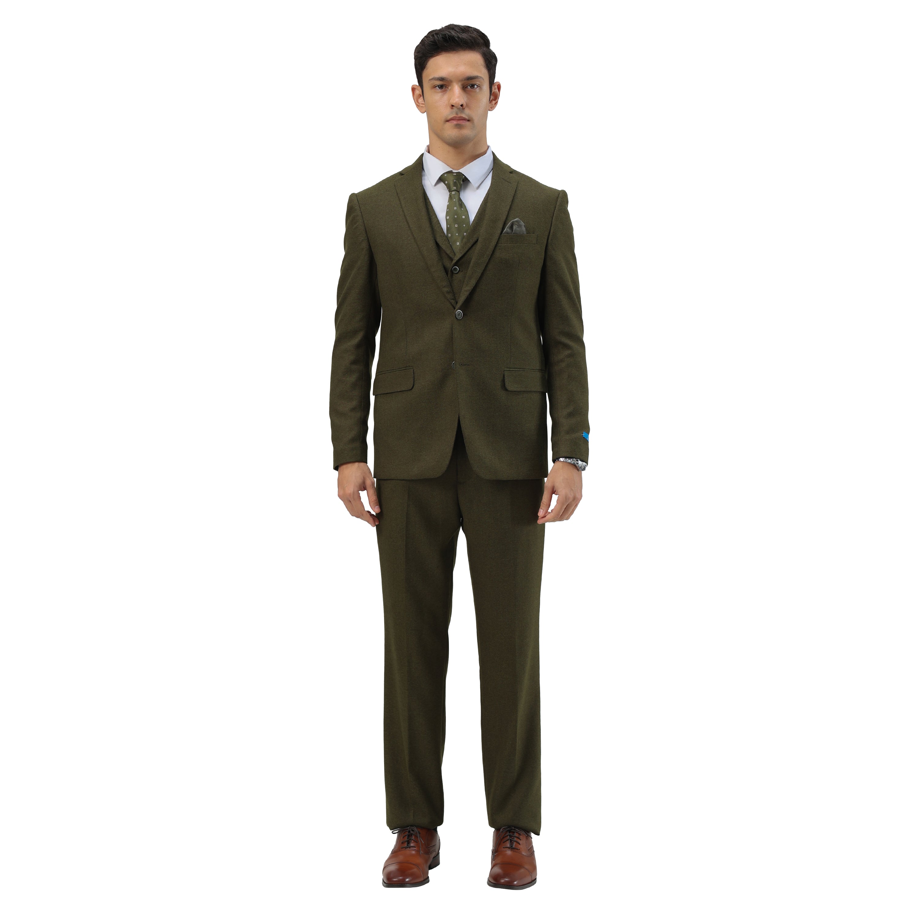 Men's Hybrid-Fit 3pc Tweed Suit w/ Expandable Waistband