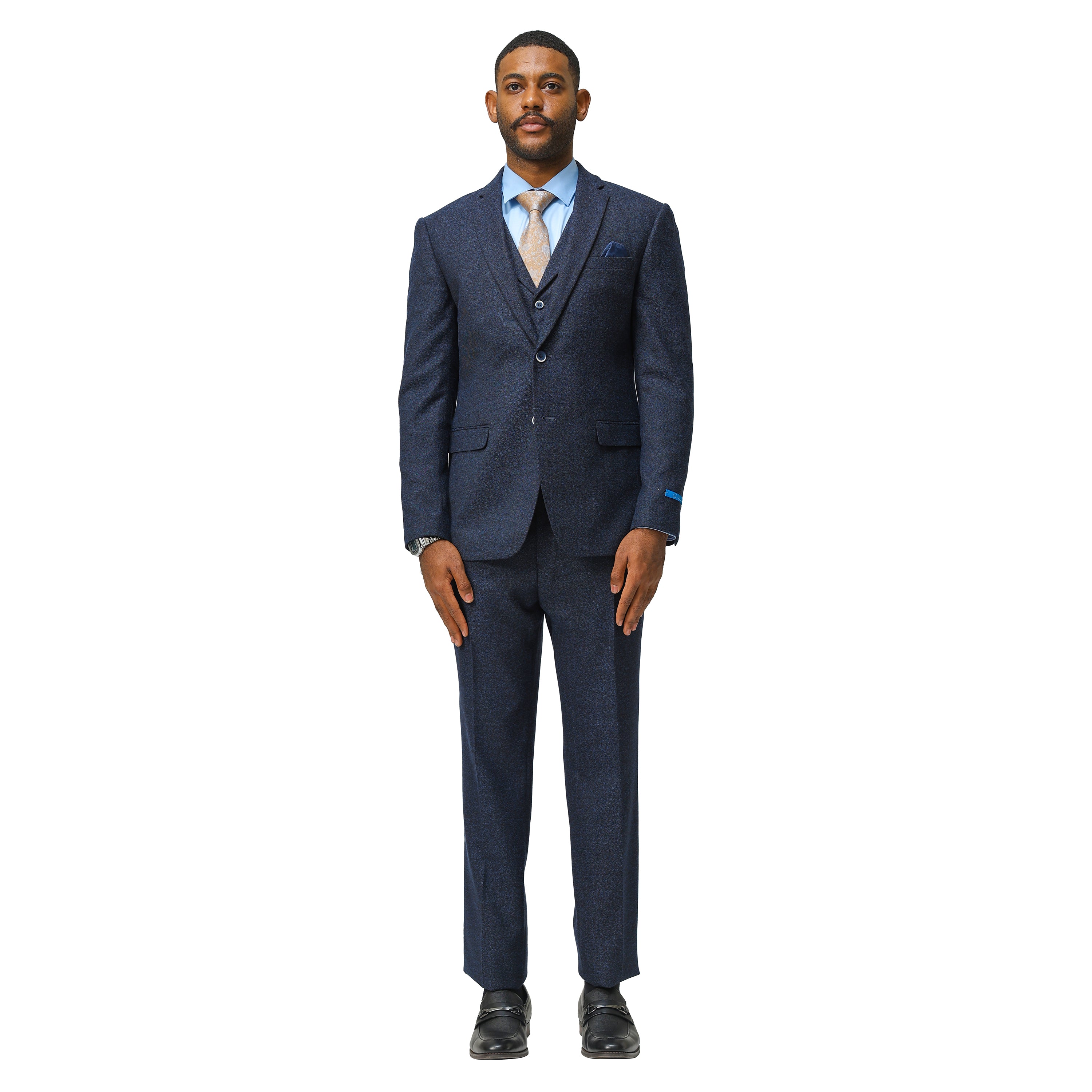 Men's Hybrid-Fit 3pc Tweed Suit w/ Expandable Waistband