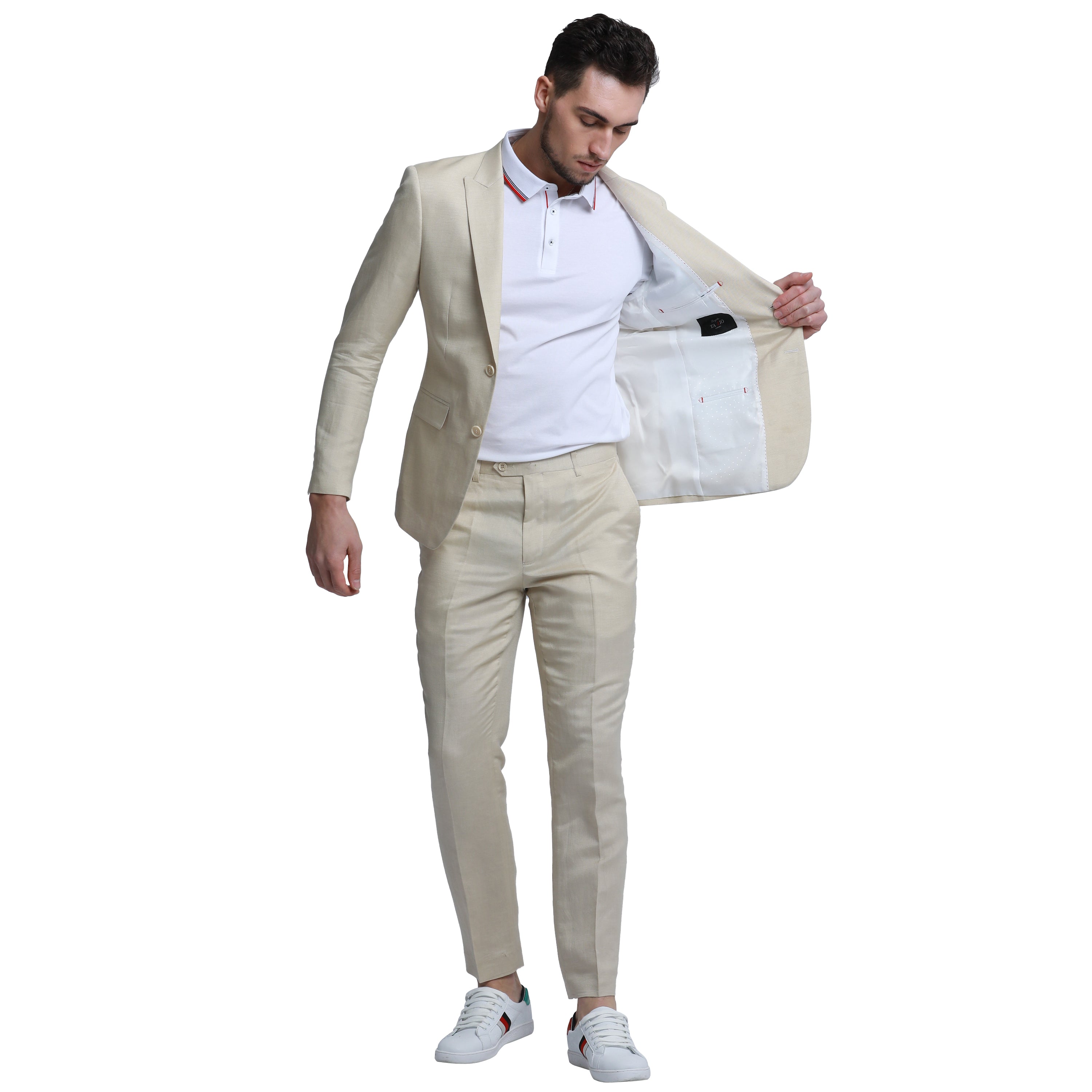 Men's Skinny Fit 2pc Linen Suit