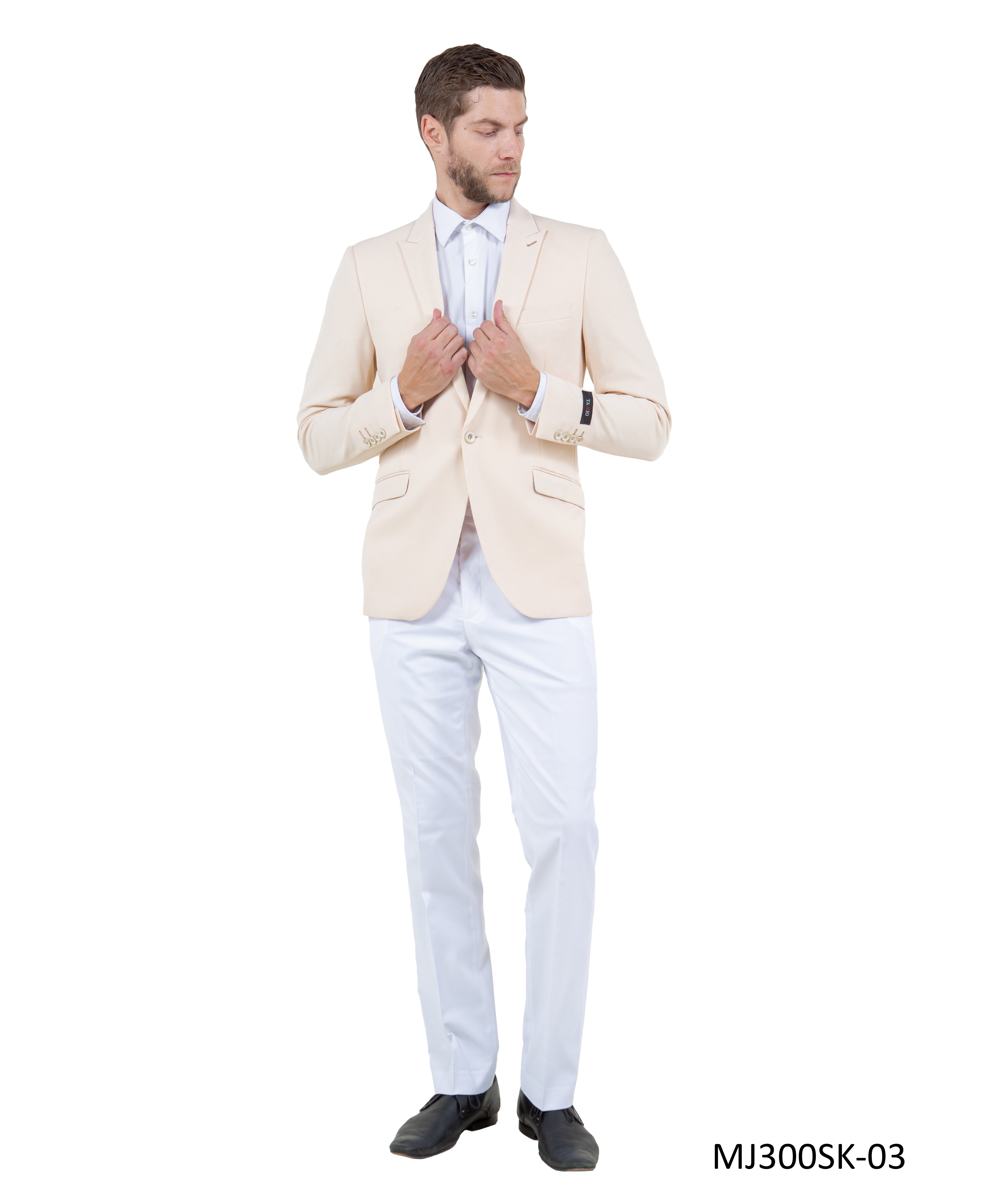 Mens Peak Lapel Blazer Only Solid Pattern