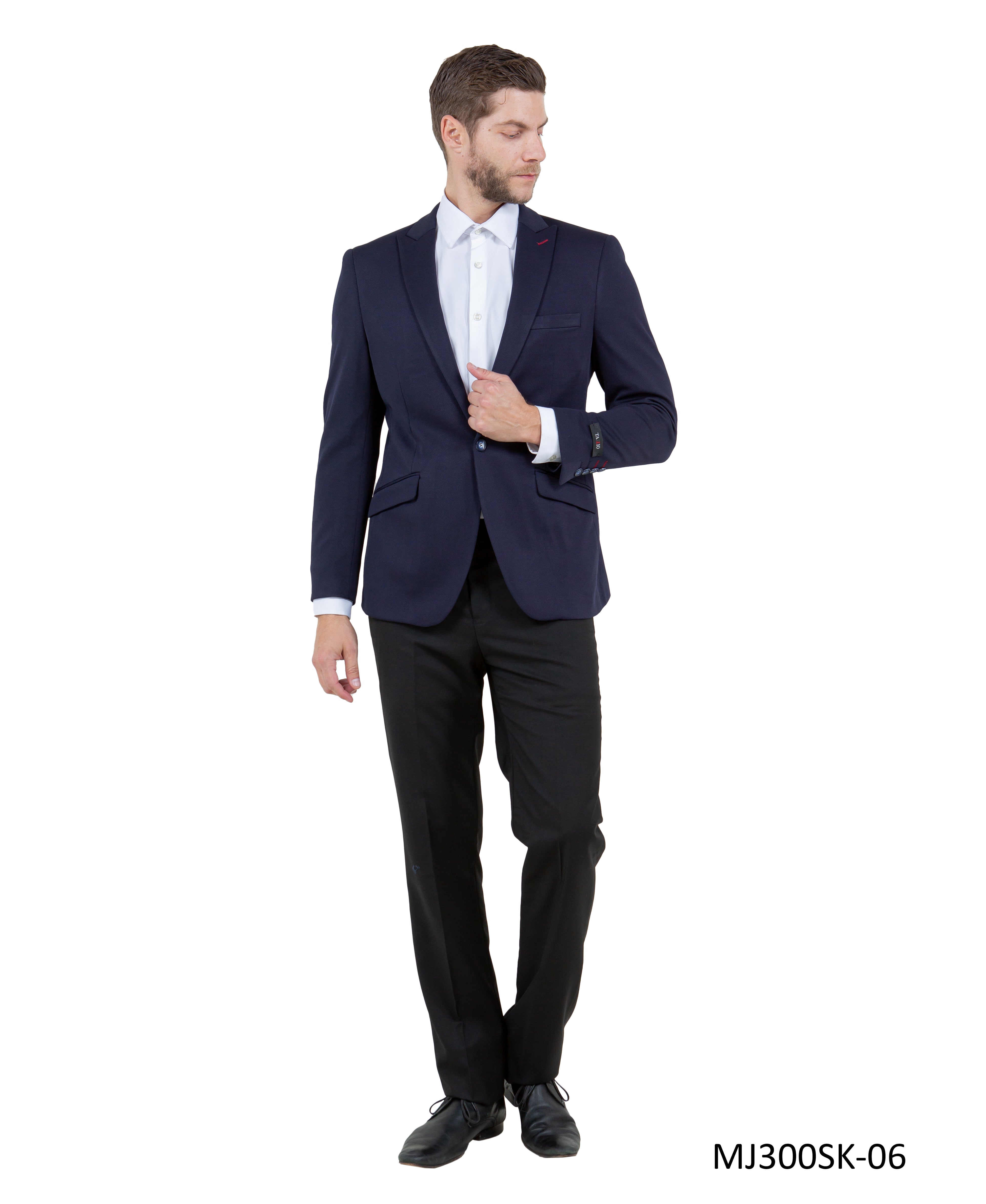 Mens Peak Lapel Blazer Only Solid Pattern