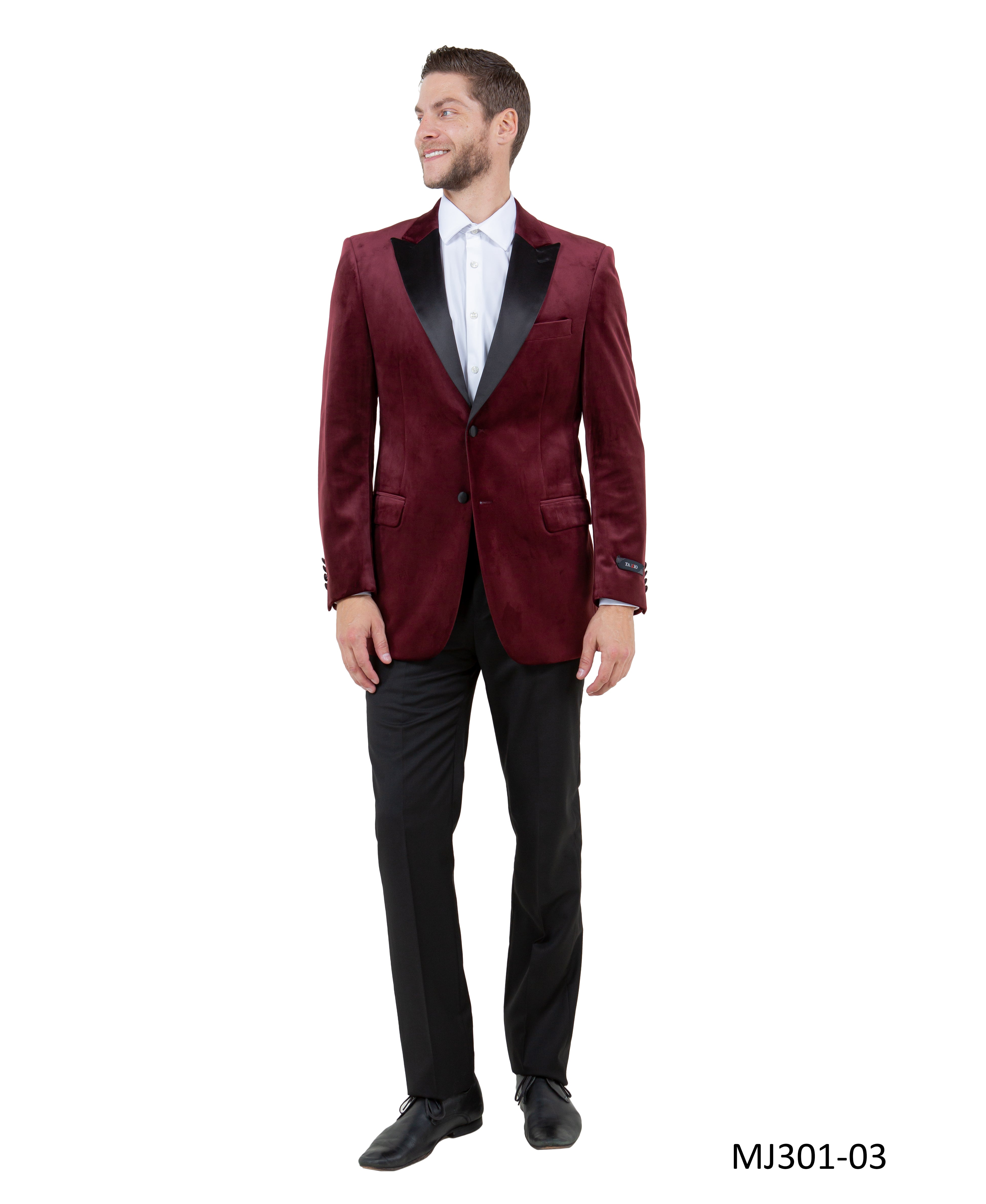 Men's Modern Fit Sport Coat w/ Satin Peak Lapel