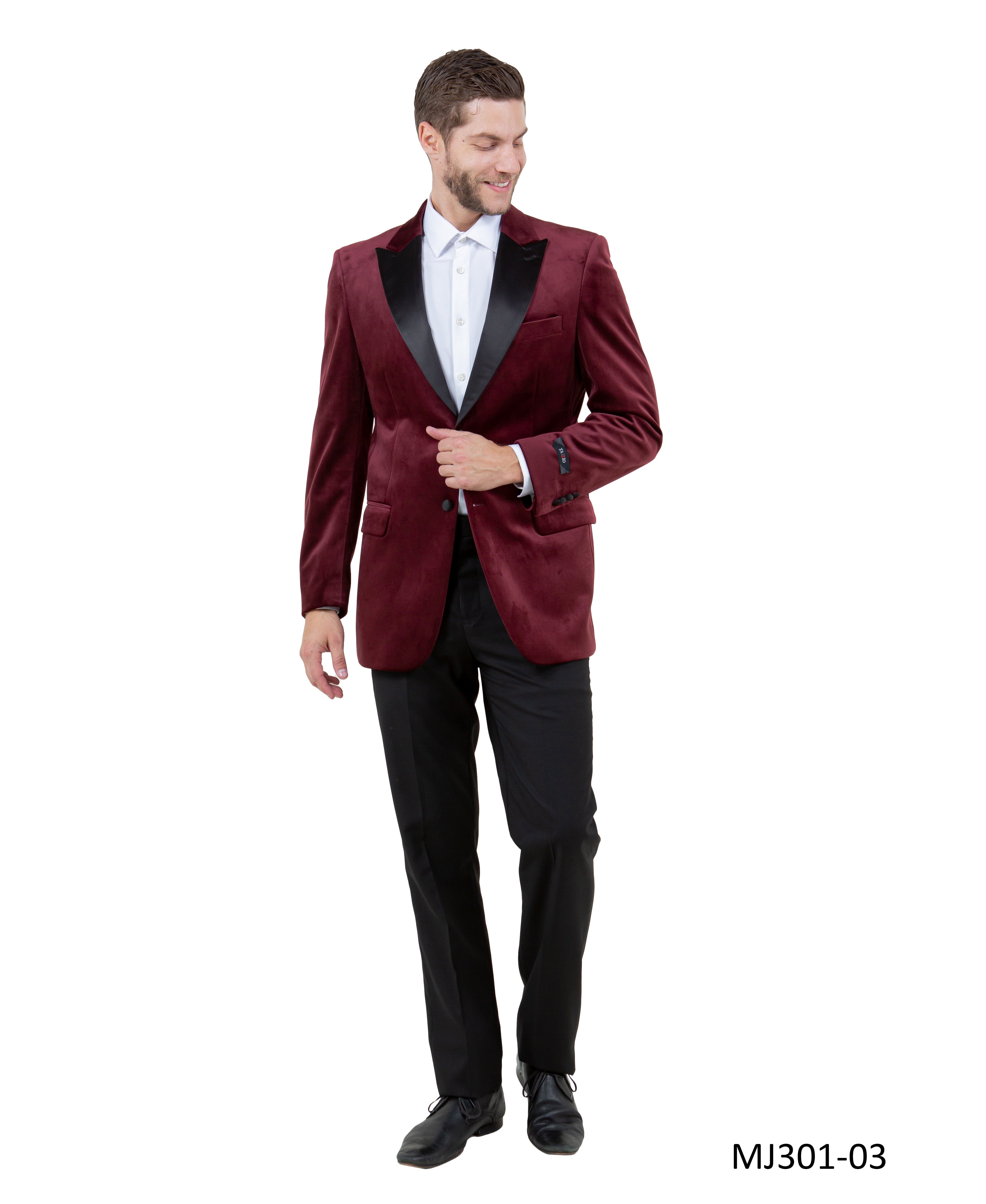 Men's Modern Fit Sport Coat w/ Satin Peak Lapel