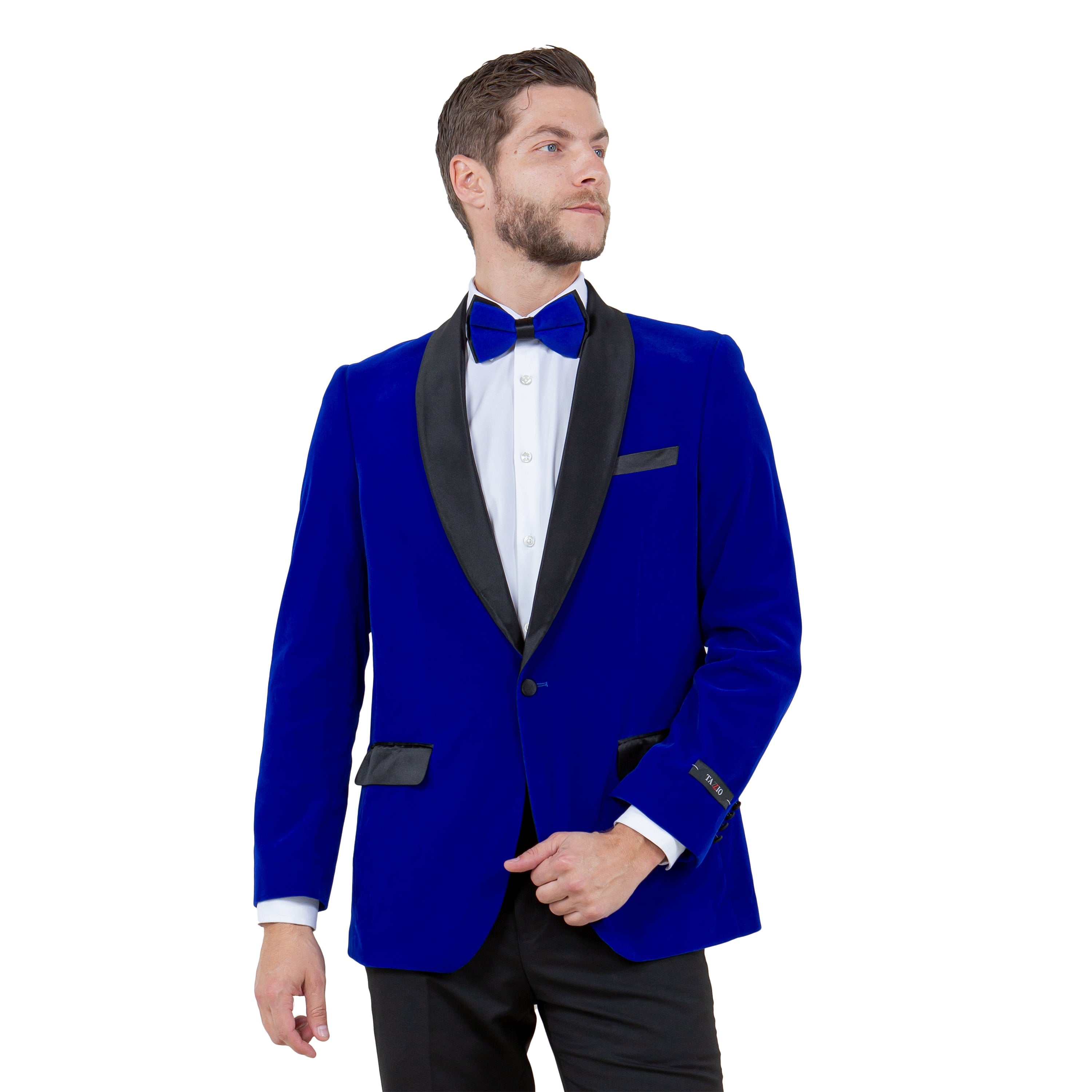 Men's Velvet Slim-Fit Blazer w/ Satin Shawl Collar