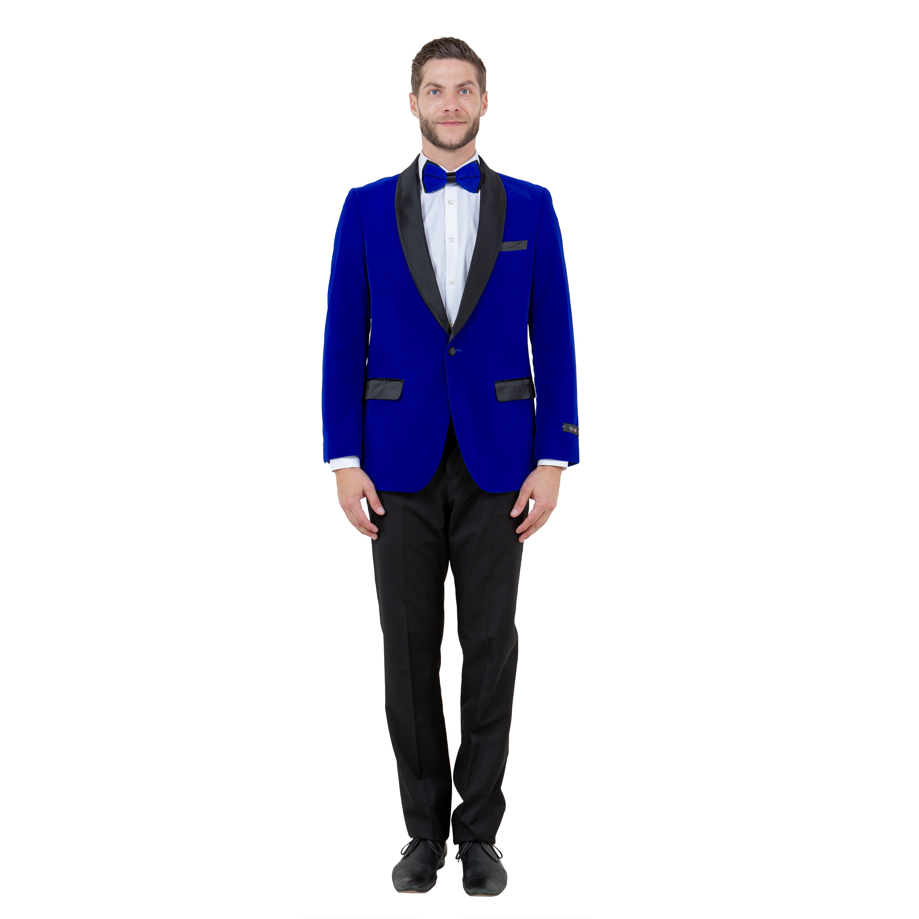 Men's Velvet Slim-Fit Blazer w/ Satin Shawl Collar