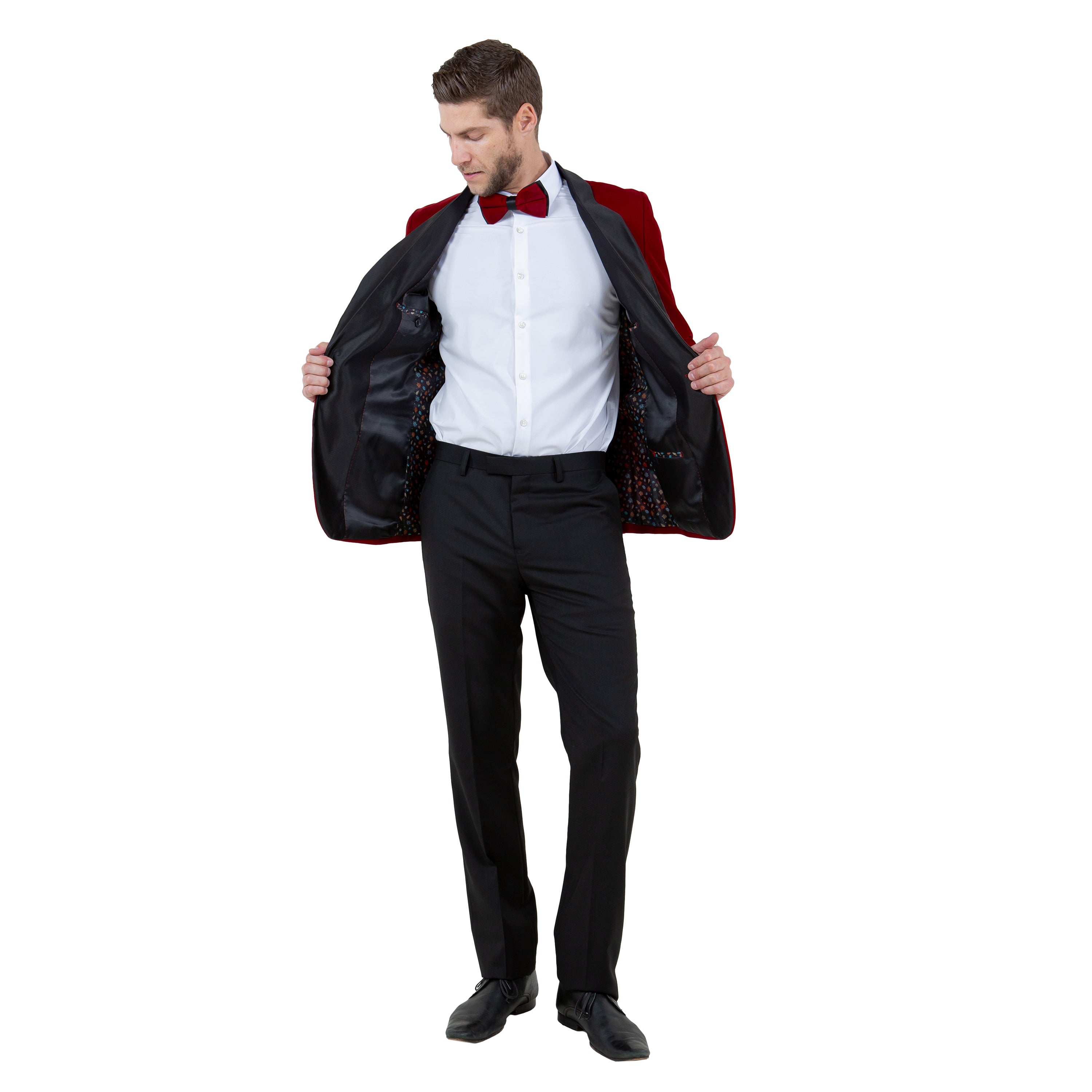 Men's Velvet Slim-Fit Blazer w/ Satin Shawl Collar