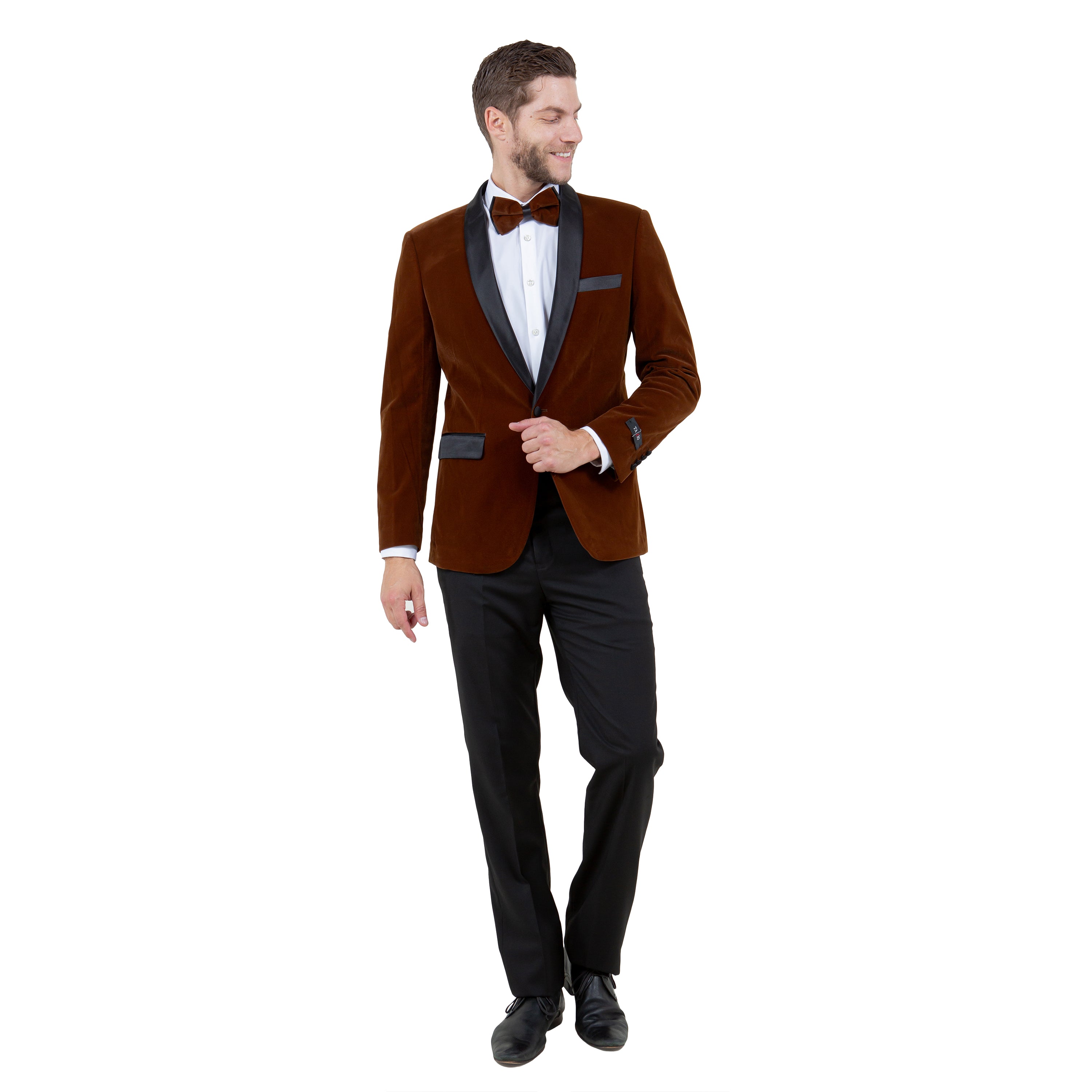 Men's Velvet Slim-Fit Blazer w/ Satin Shawl Collar