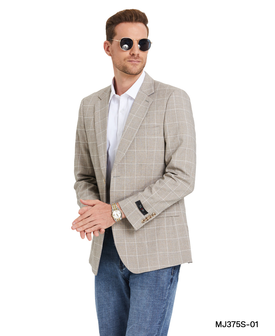 Men's Plaid Slim-Fit Blazer w/ Notch Lapel