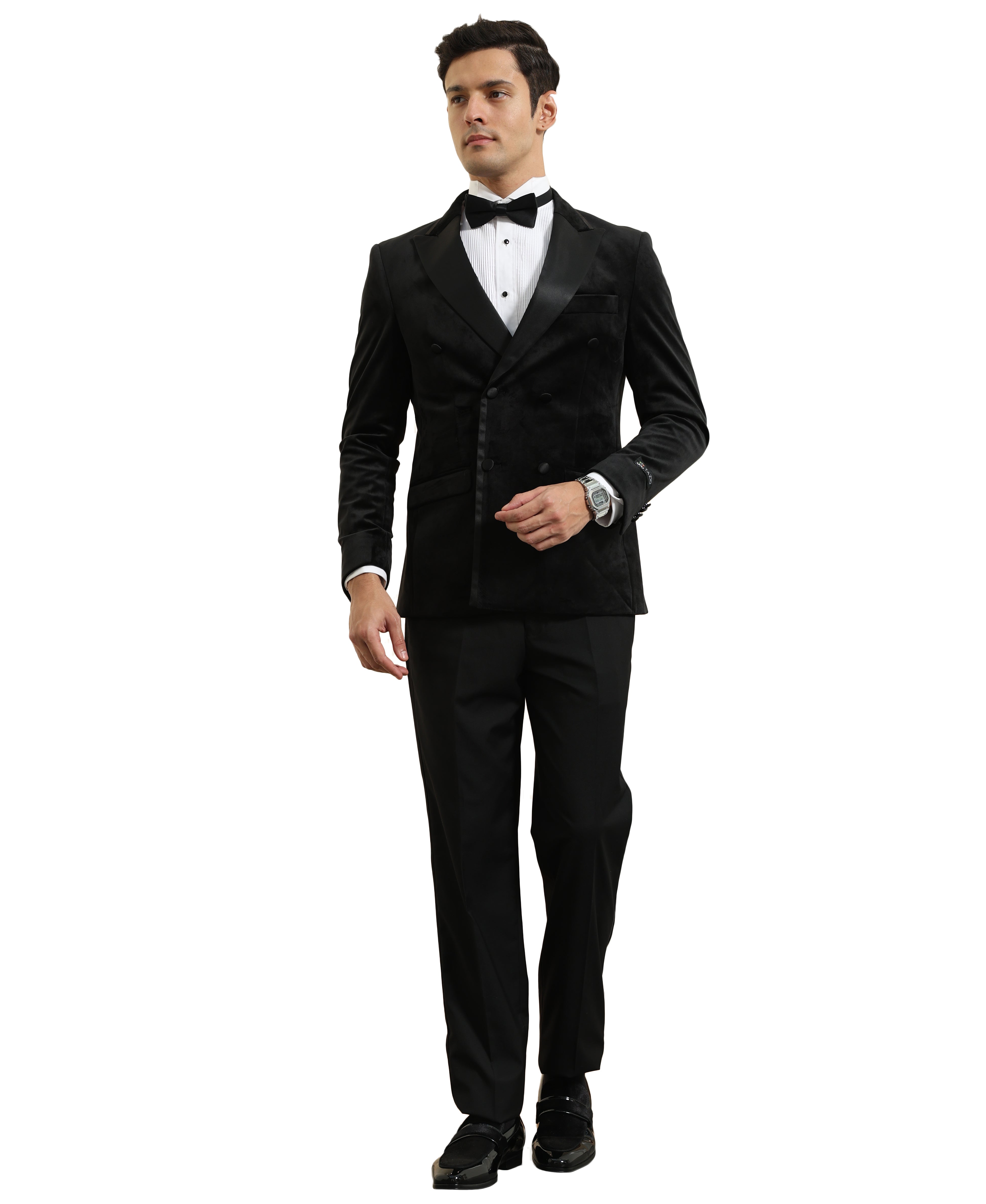 Men's Hybrid Fit Velvet Sport Coat w/ Satin Peak Lapel