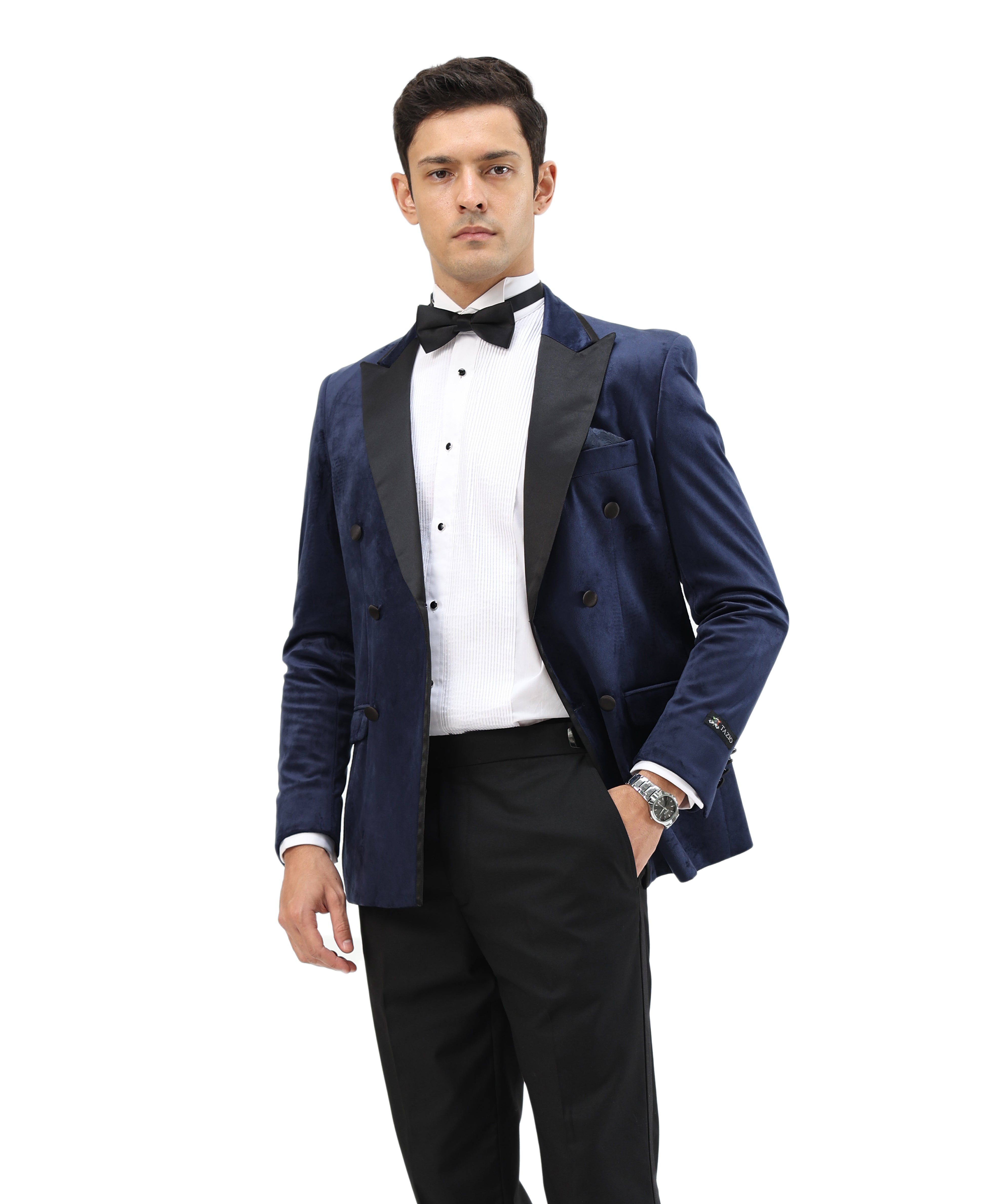 Men's Hybrid Fit Velvet Sport Coat w/ Satin Peak Lapel