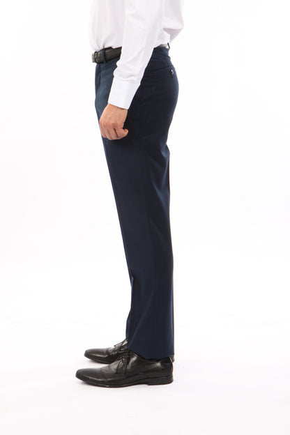 Zegarie Indigo Mens Performance Stretch Wool Dress Pants MPW100-04