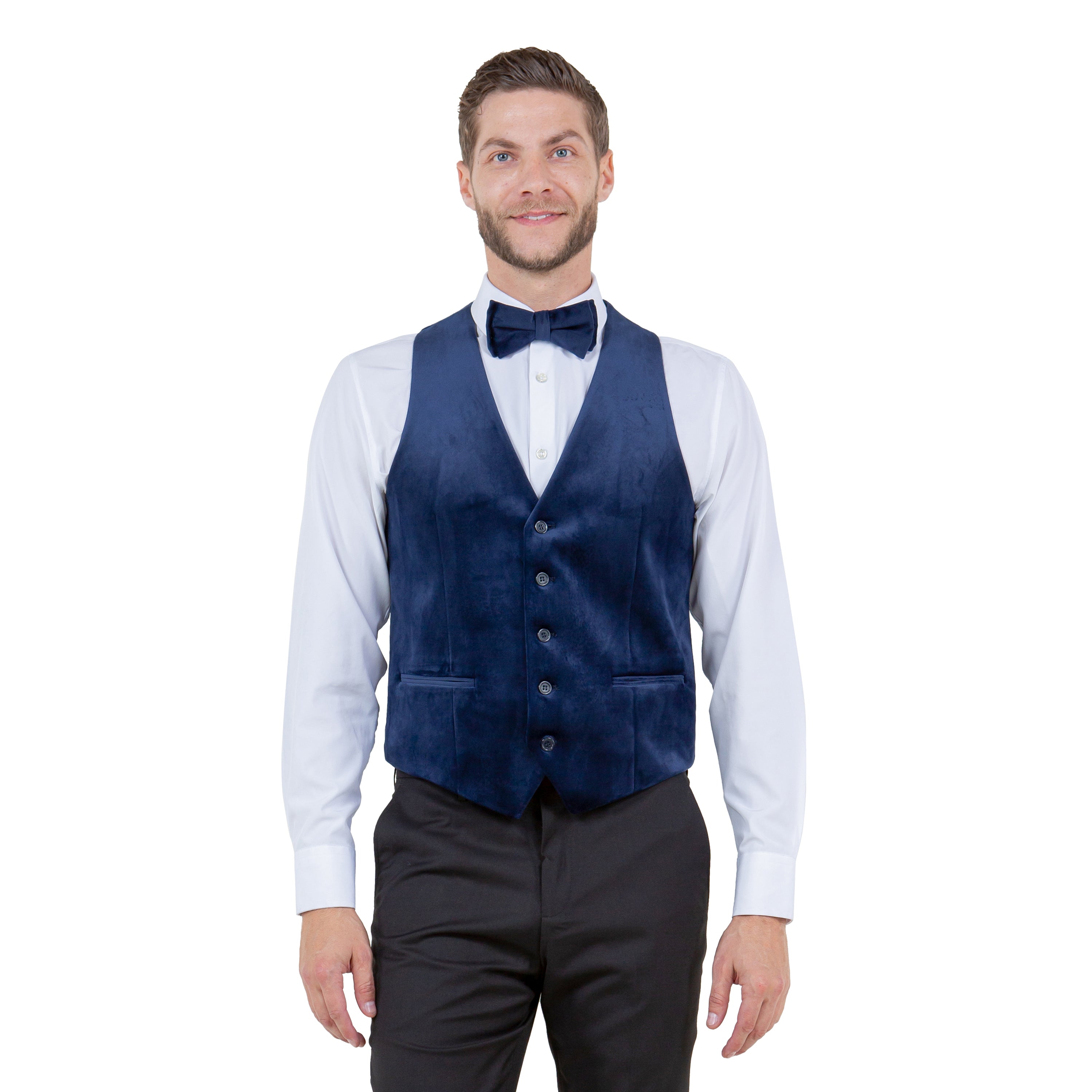 Men's Slim-fit Velvet Suits Separates, Vest And Bowtie