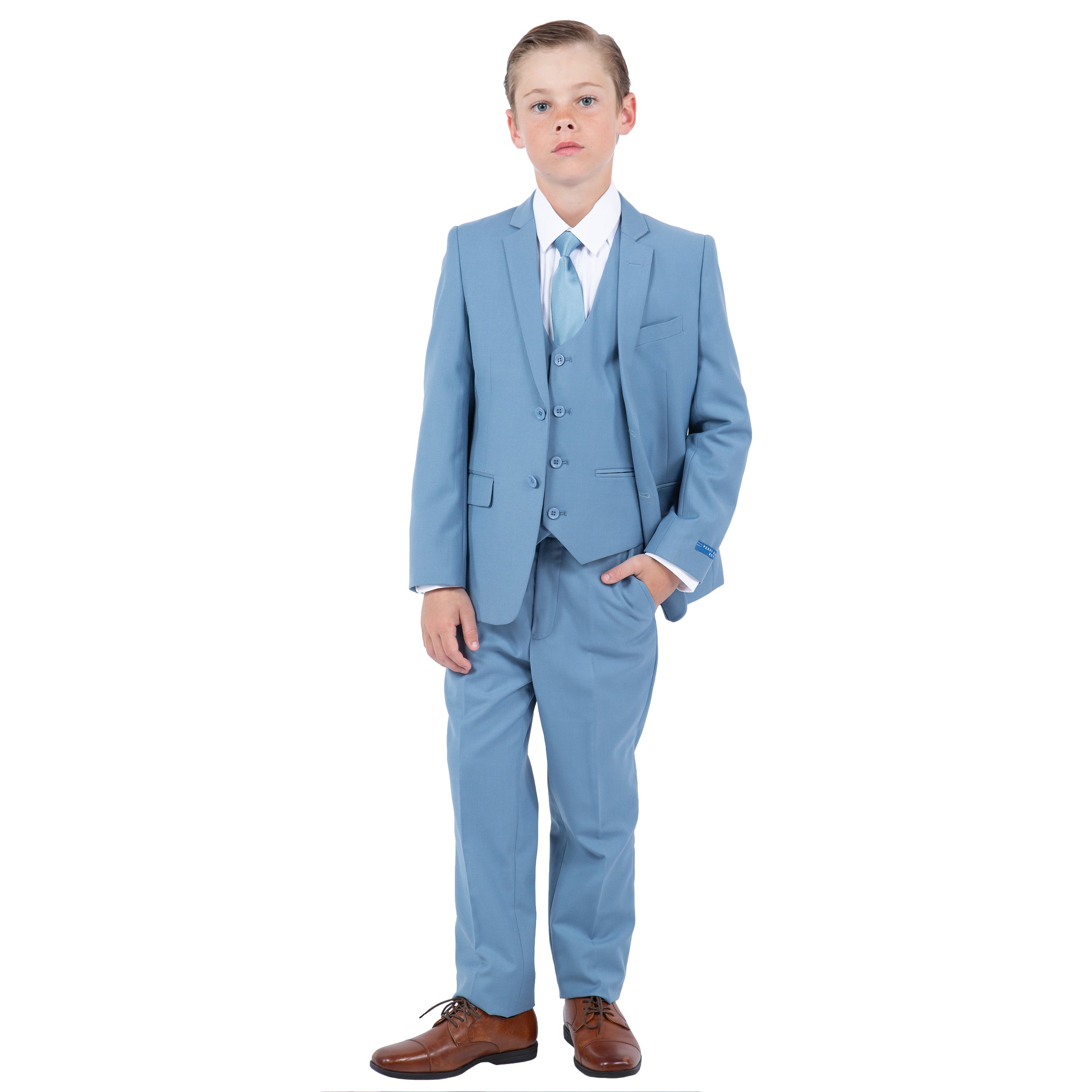 Perry Ellis Boy's 5pc Solid Suit