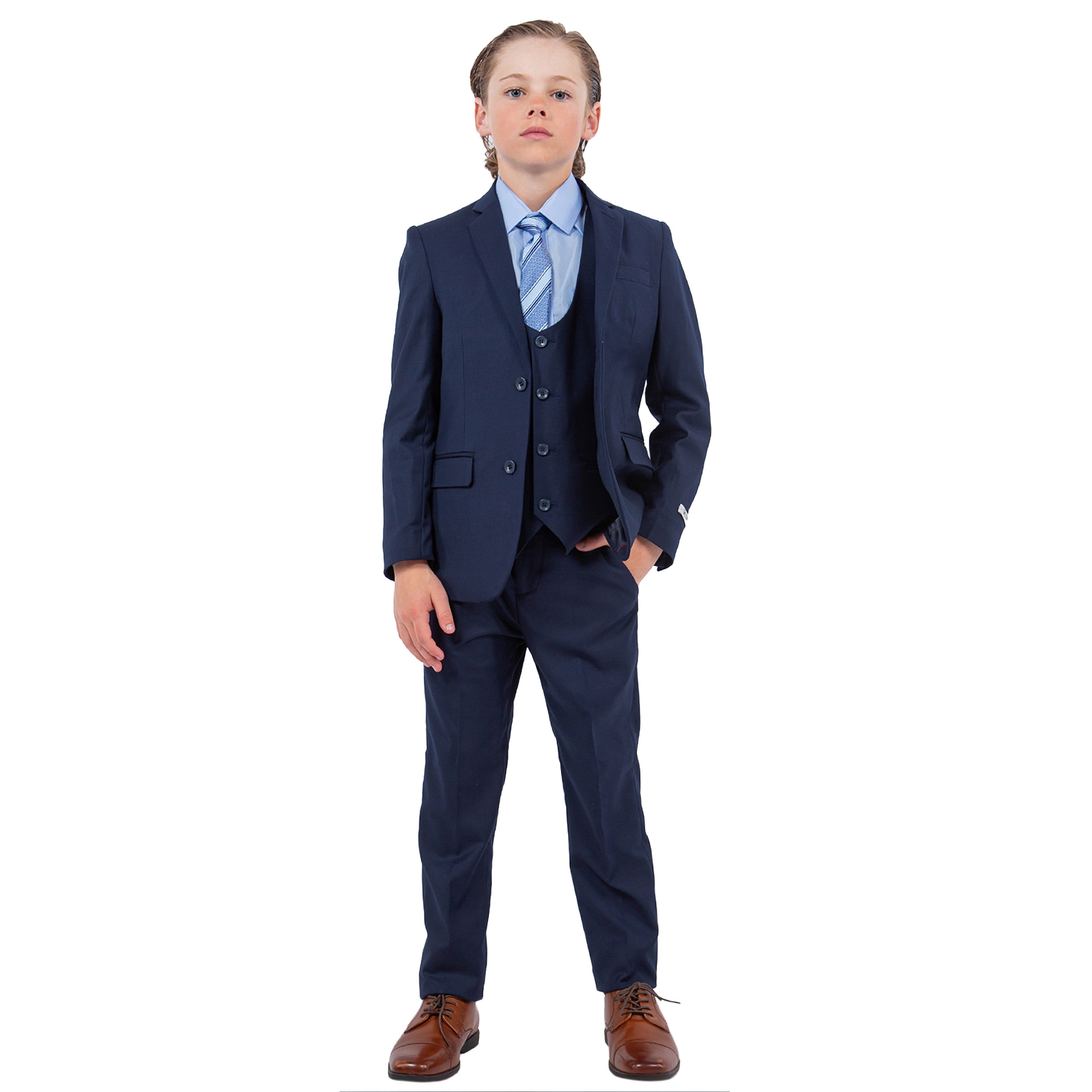 Stacy Adams Boy's 5pc Solid Suit