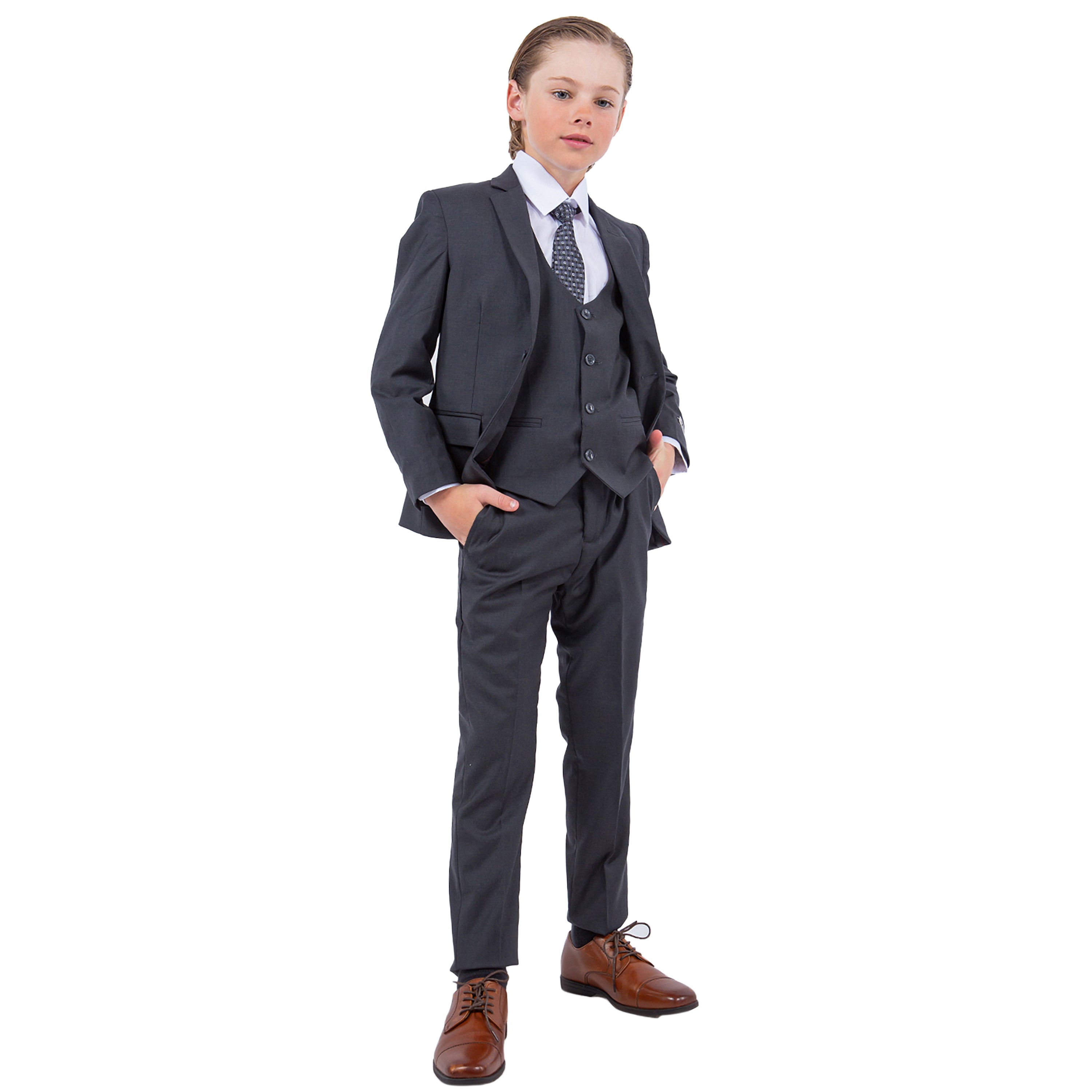 Stacy Adams Boy's 5pc Solid Suit