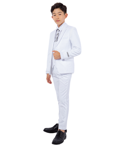 Boys White 5 Pc Stacy Adams Suit SB282-08