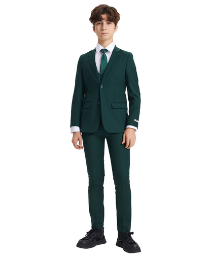 Boys Green 5 Pc Stacy Adams Suit SB282-11