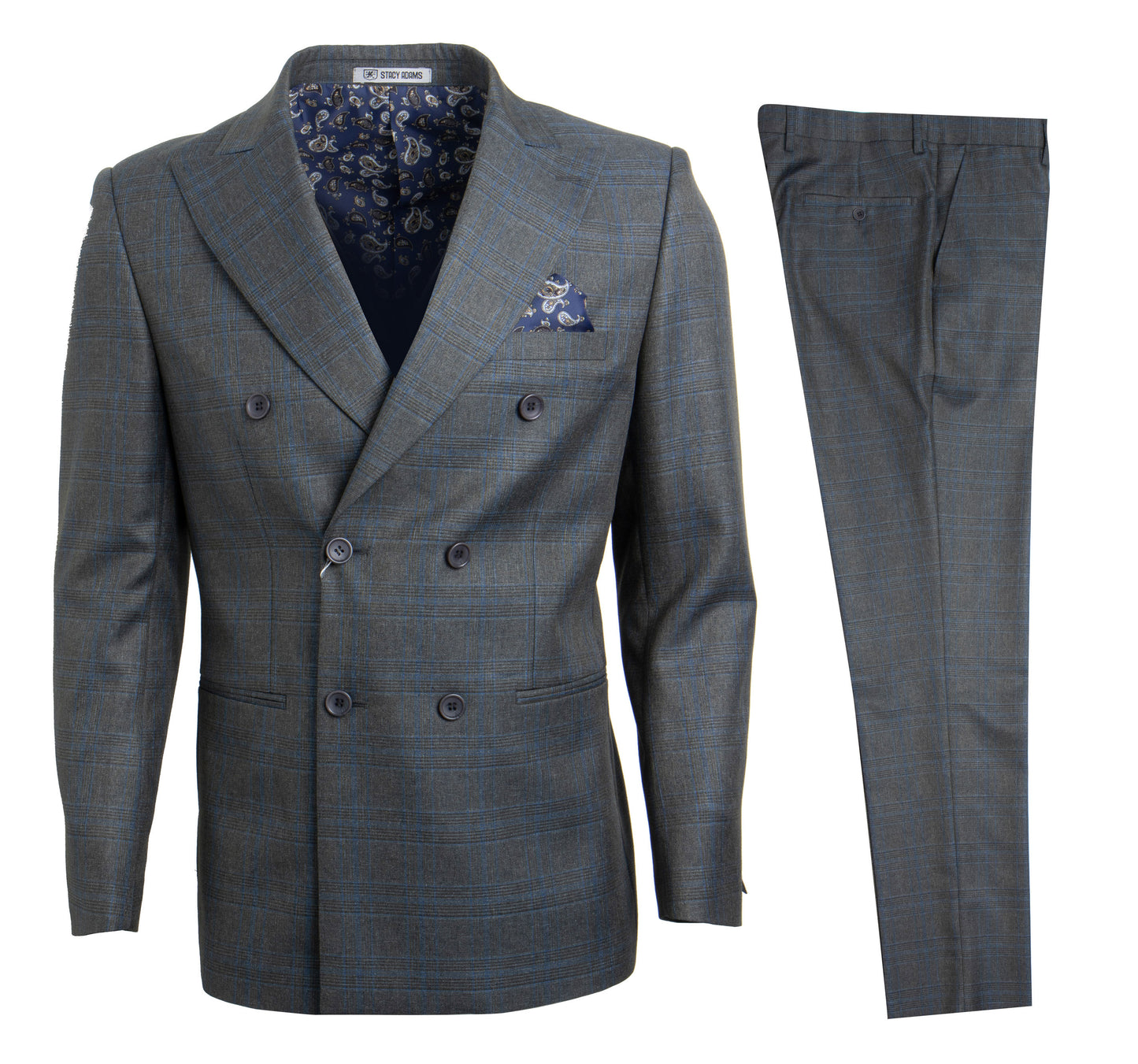 Grey Blue Stacy Adams Suits SM105H1-02