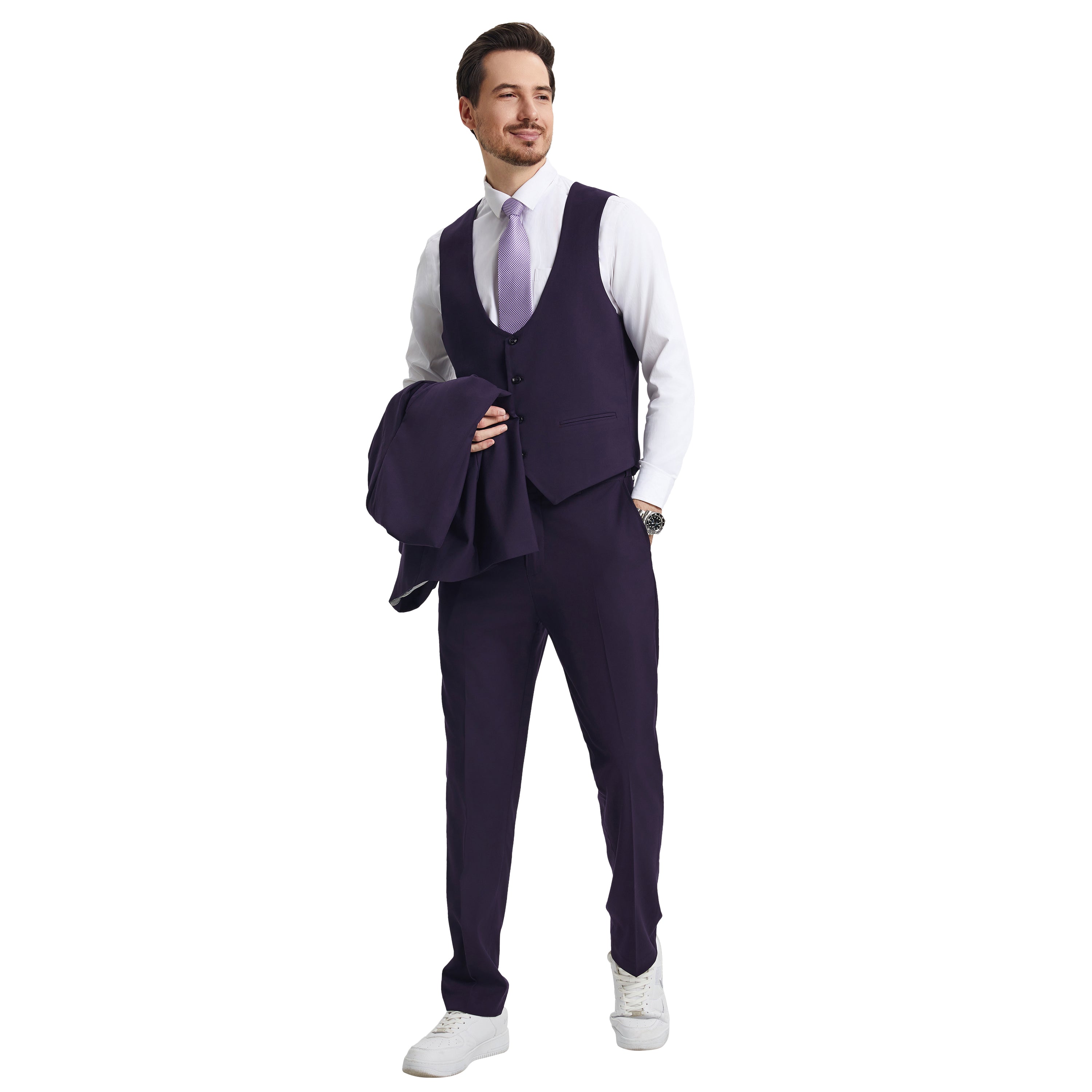 Men's Stacy Adams Hybrid-Fit 3pc Suit Set, Jacket Vest and Pants