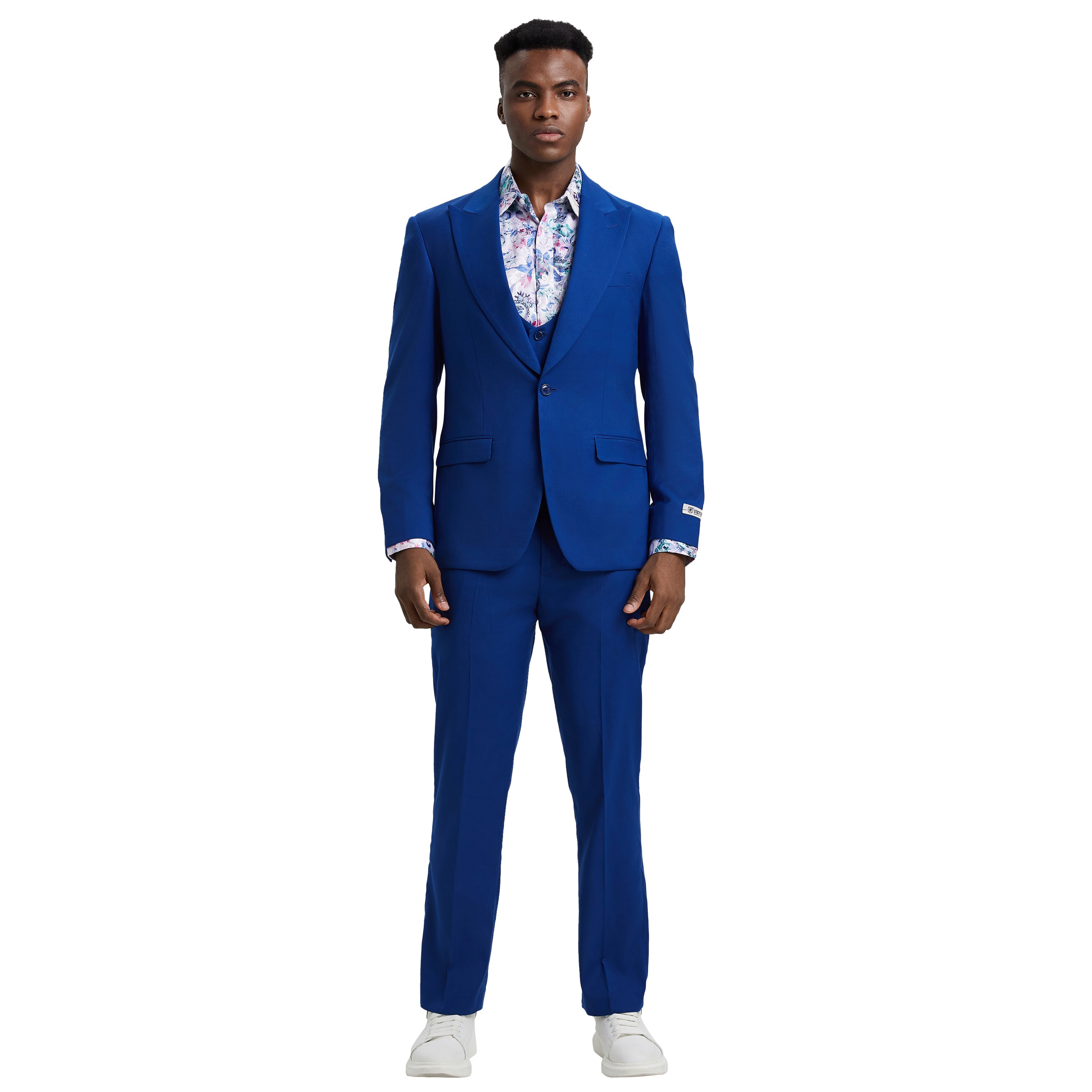 Men's Stacy Adams Hybrid-Fit 3pc Suit Set, Jacket Vest and Pants