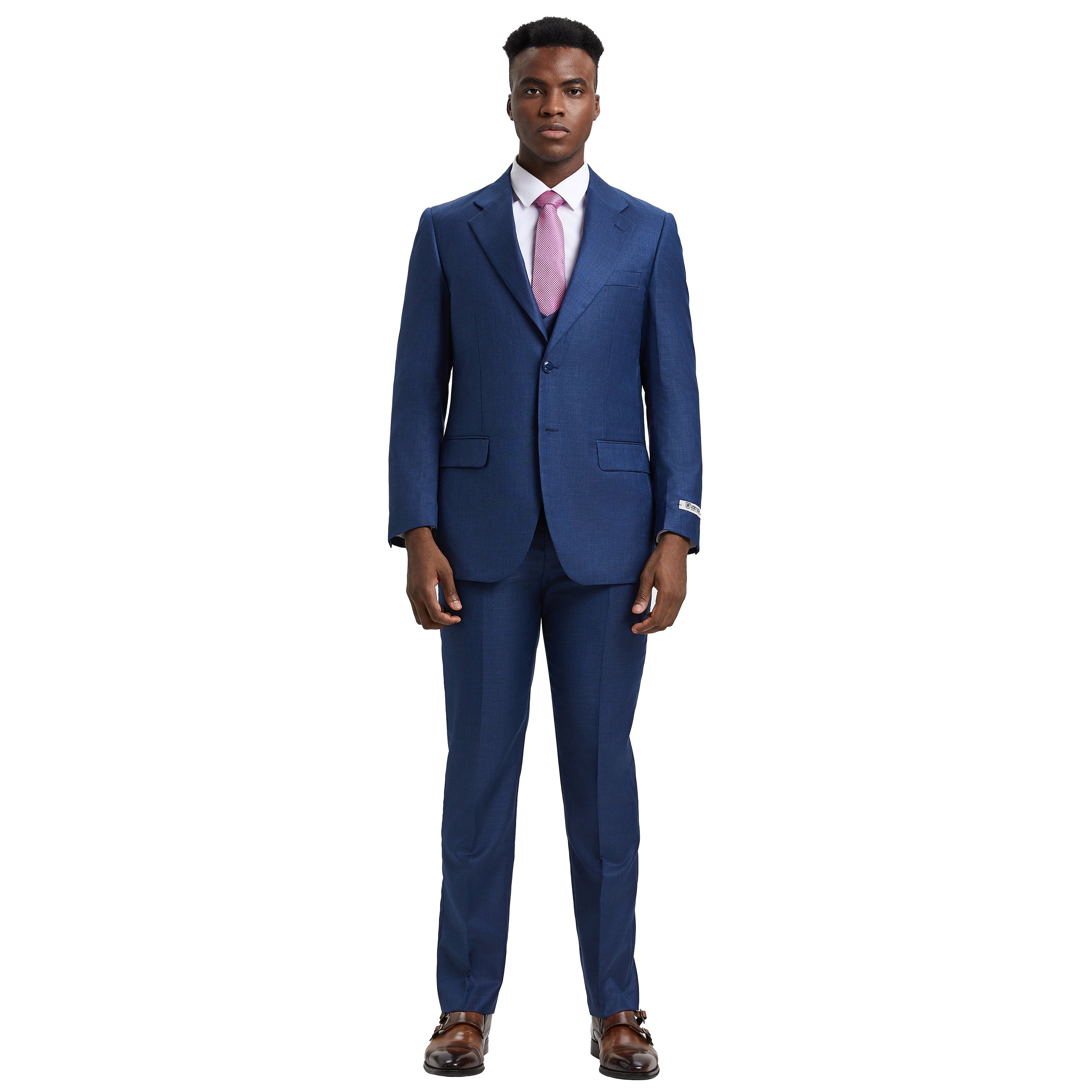 Men's Stacy Adams Sharkskin 3-Piece Suit