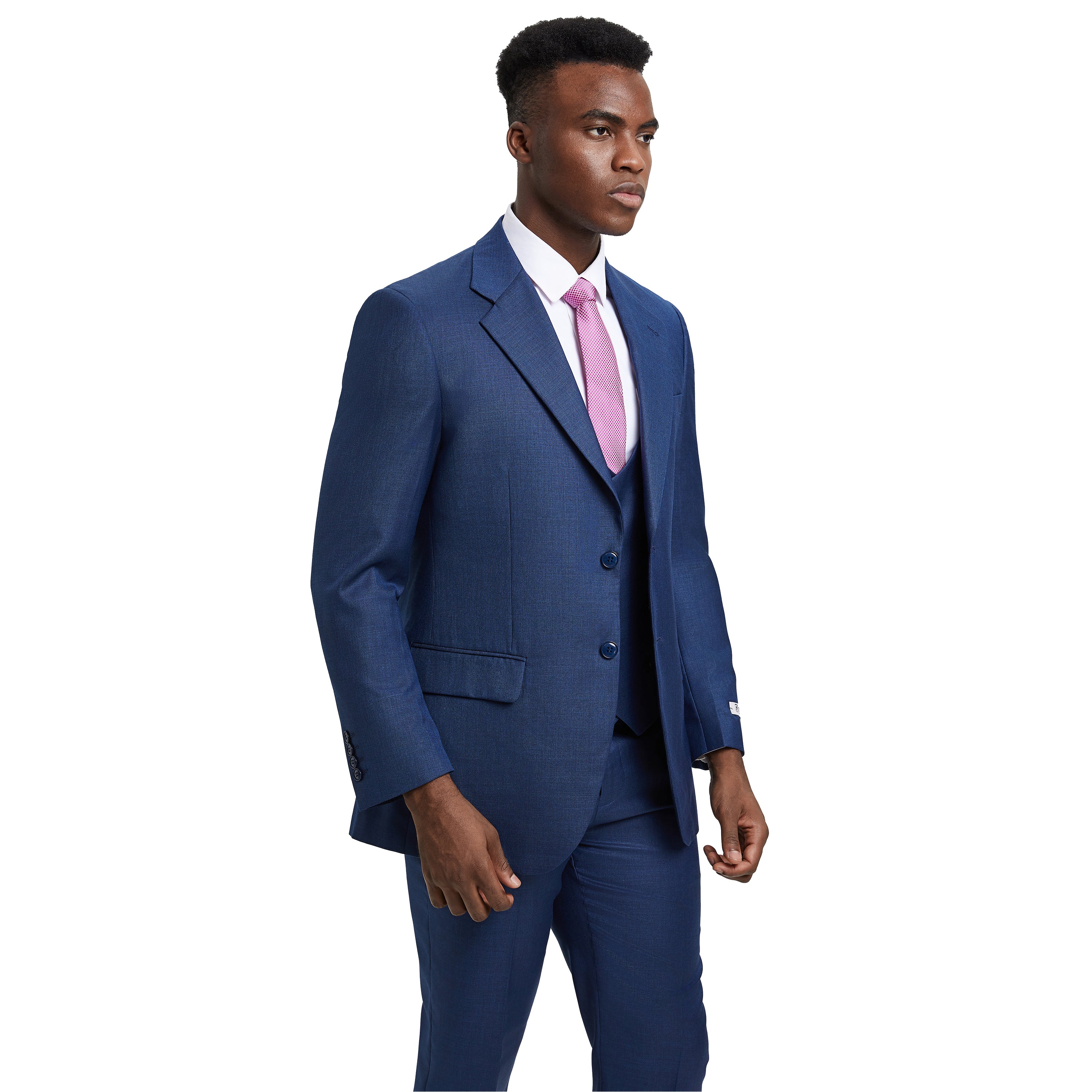 Men's Stacy Adams Sharkskin 3-Piece Suit