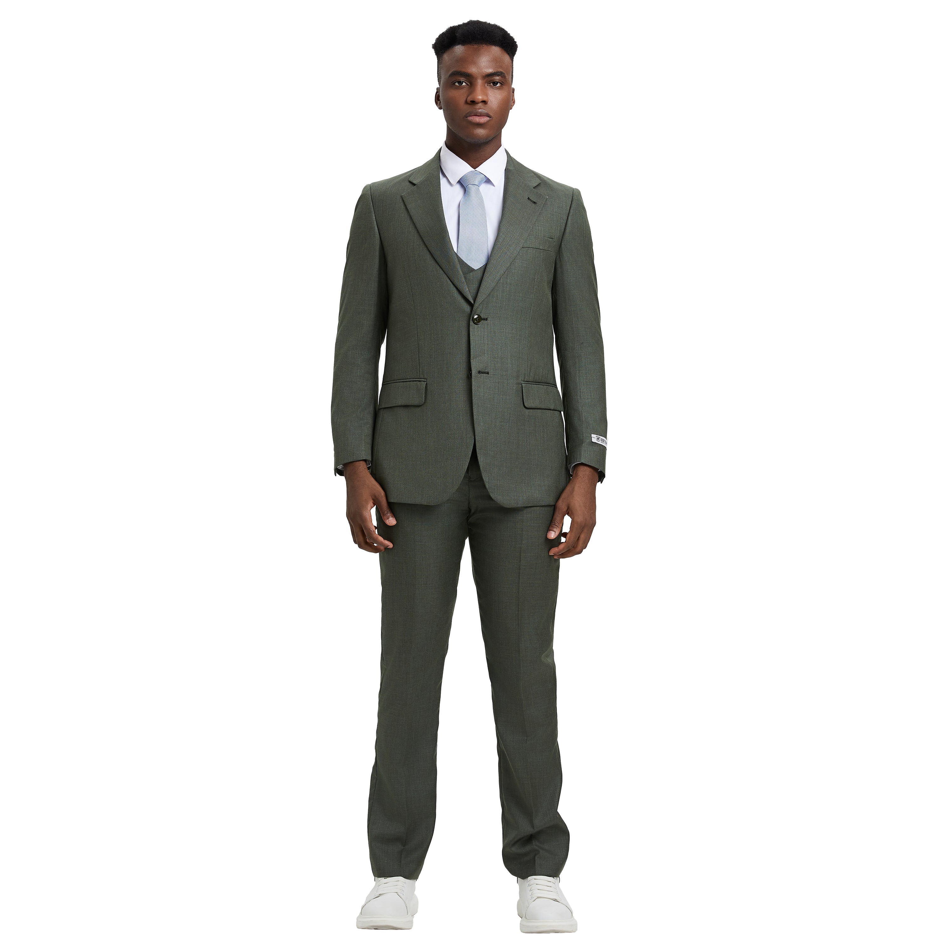 Men's Stacy Adams Sharkskin 3-Piece Suit