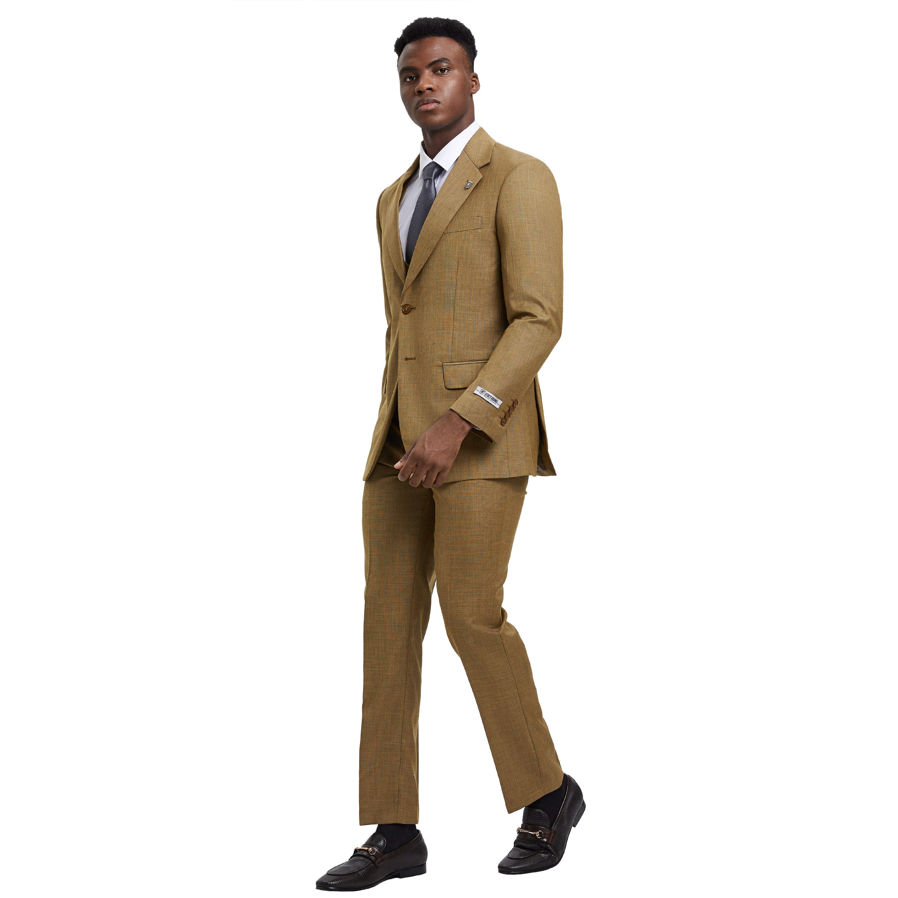 Men's Stacy Adams Sharkskin 3-Piece Suit