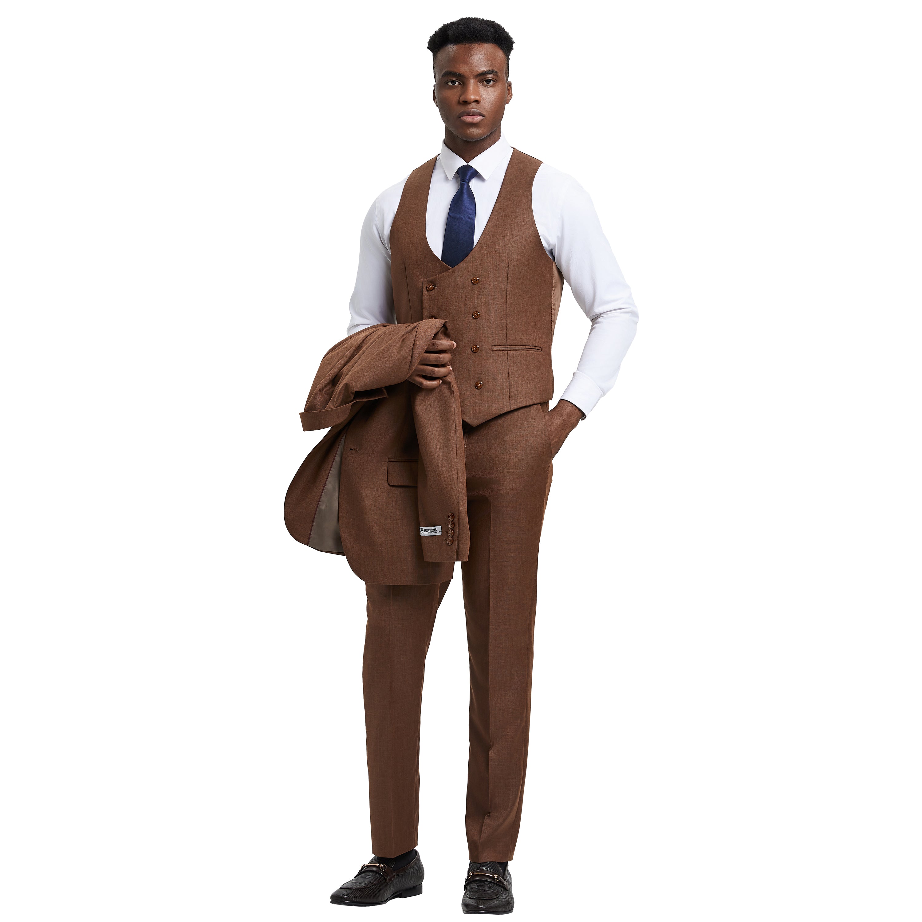 Men's Stacy Adams Sharkskin 3-Piece Suit