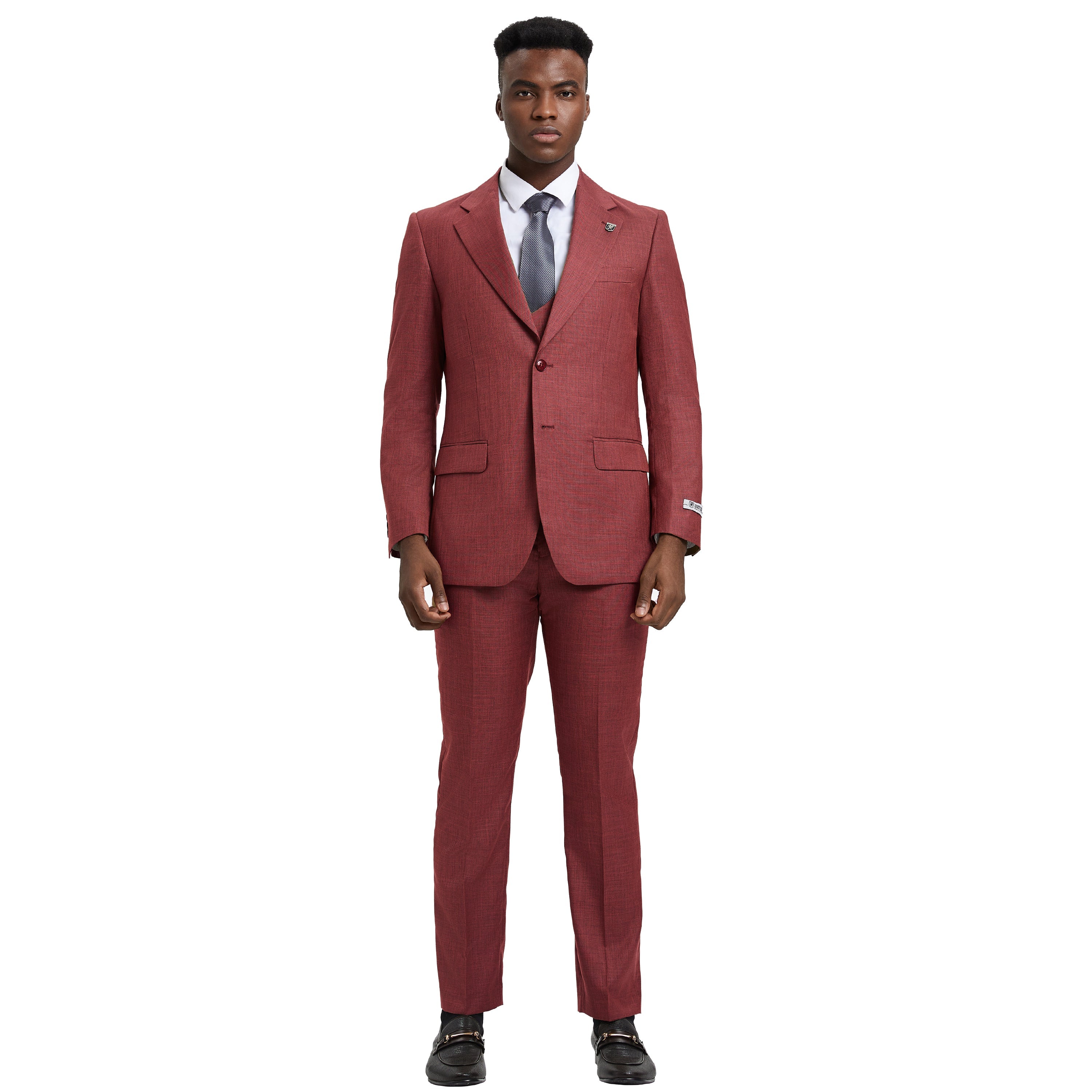 Men's Stacy Adams Sharkskin 3-Piece Suit