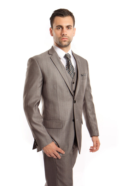 Mens Tazio Gray 3pc Modern Fit Suit M158
