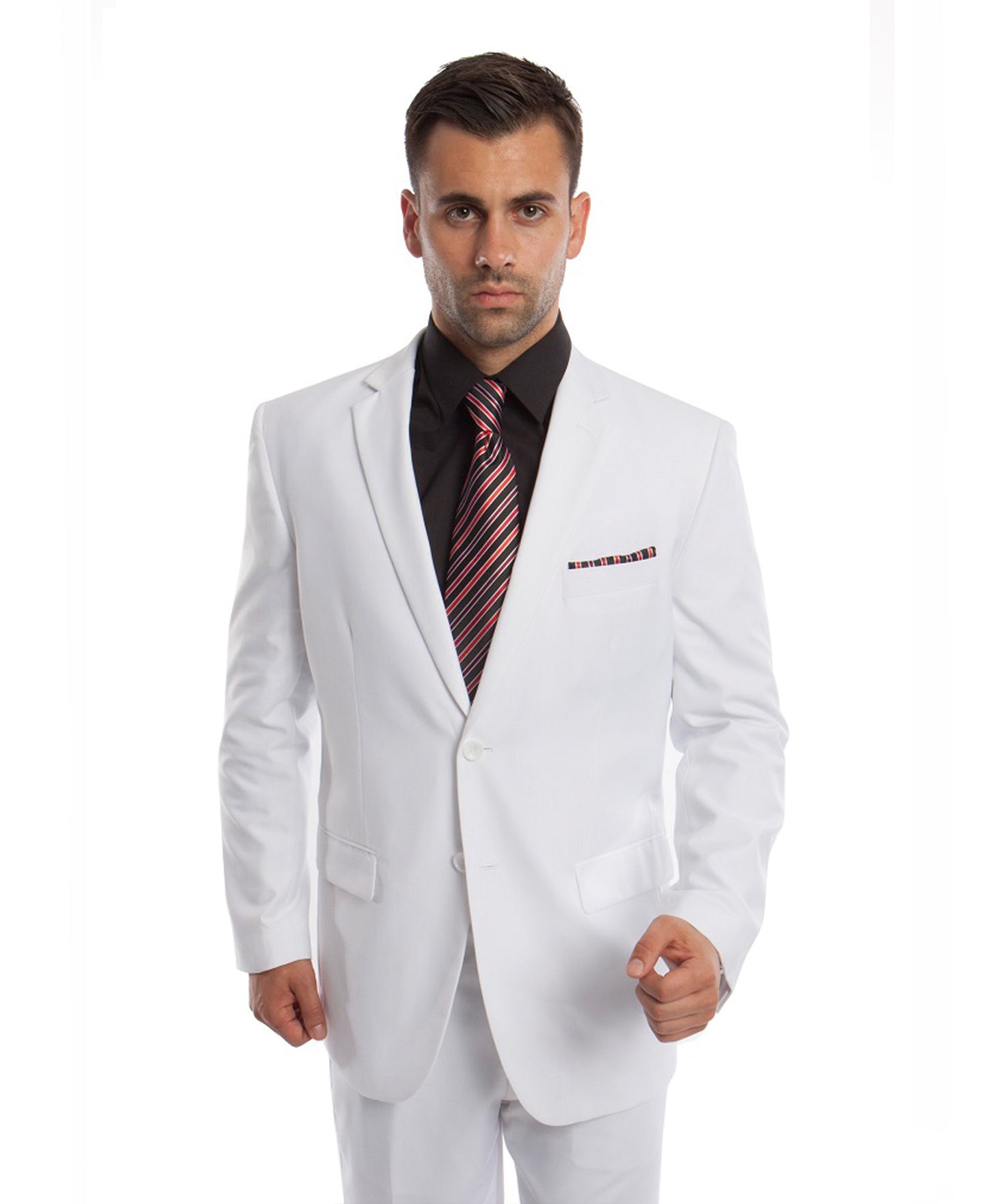 Mens Demantie White 2pc Modern Fit Suit M202-04